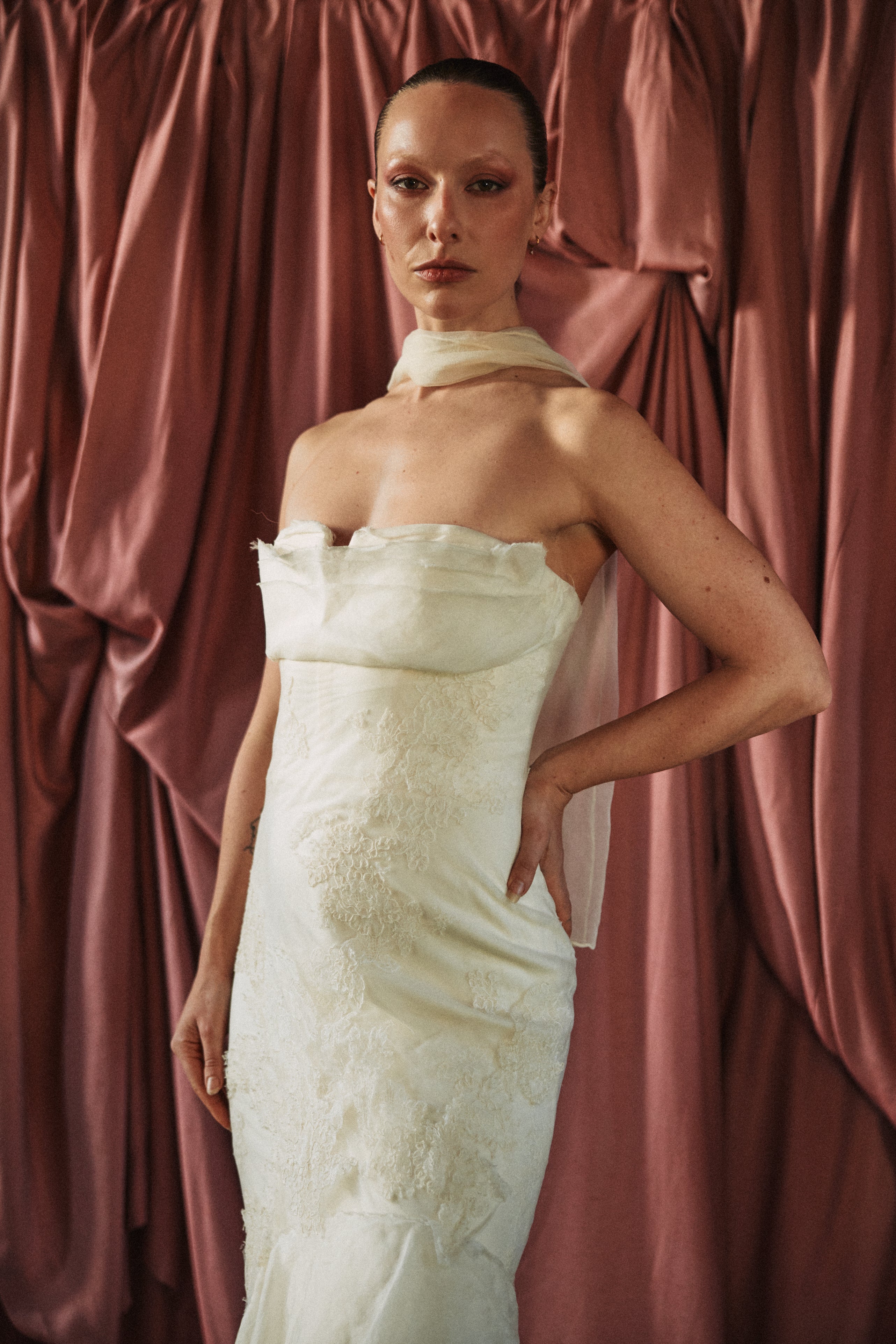 2011 Vera Wang 'Fawn' Chantilly Lace & Organza Mermaid Gown