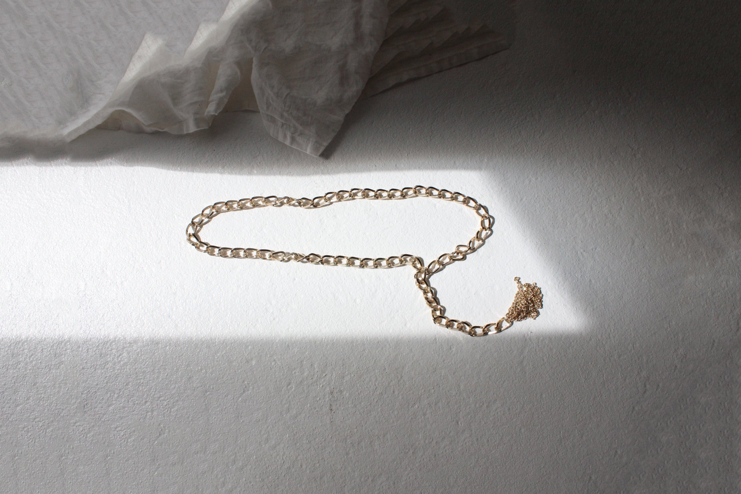 80s Disco Gold Tone Metal Chain Link Belt