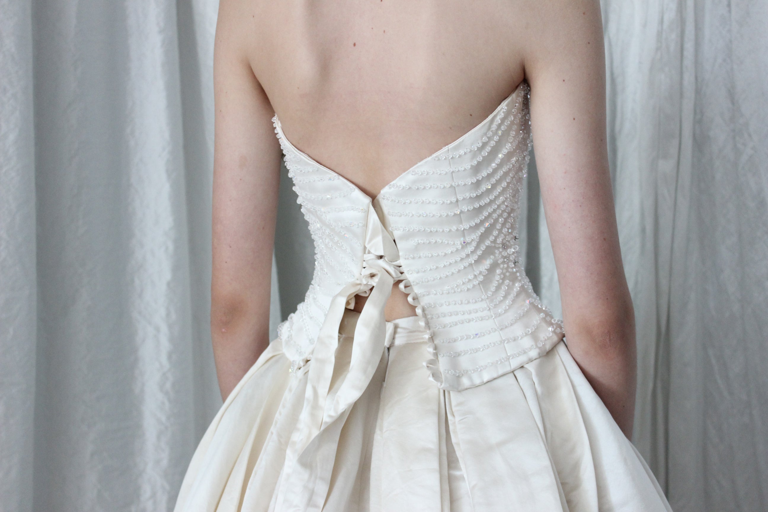 90s Duchess Silk Two Piece Corset & Skirt Set