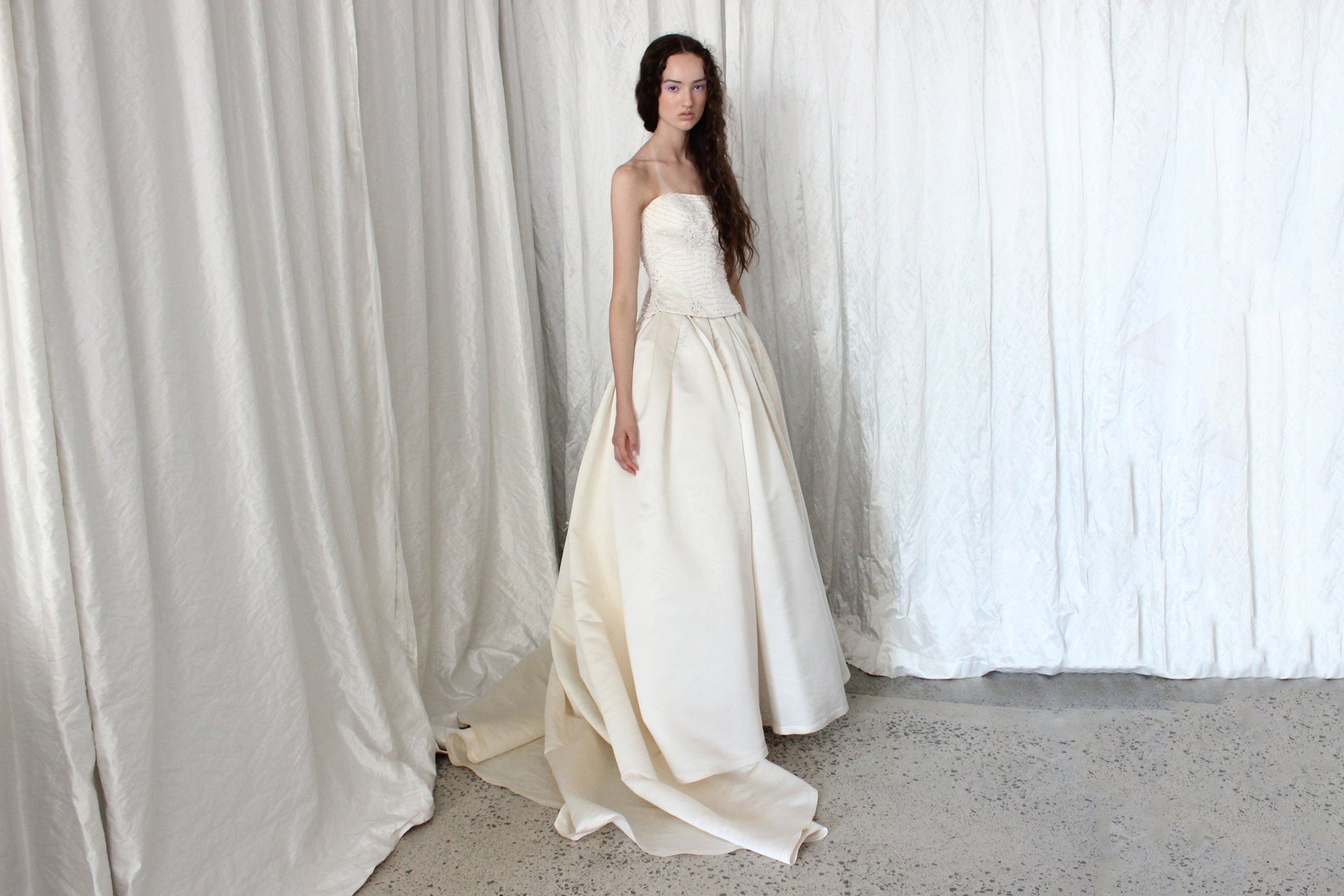 90s Duchess Silk Two Piece Corset & Skirt Set