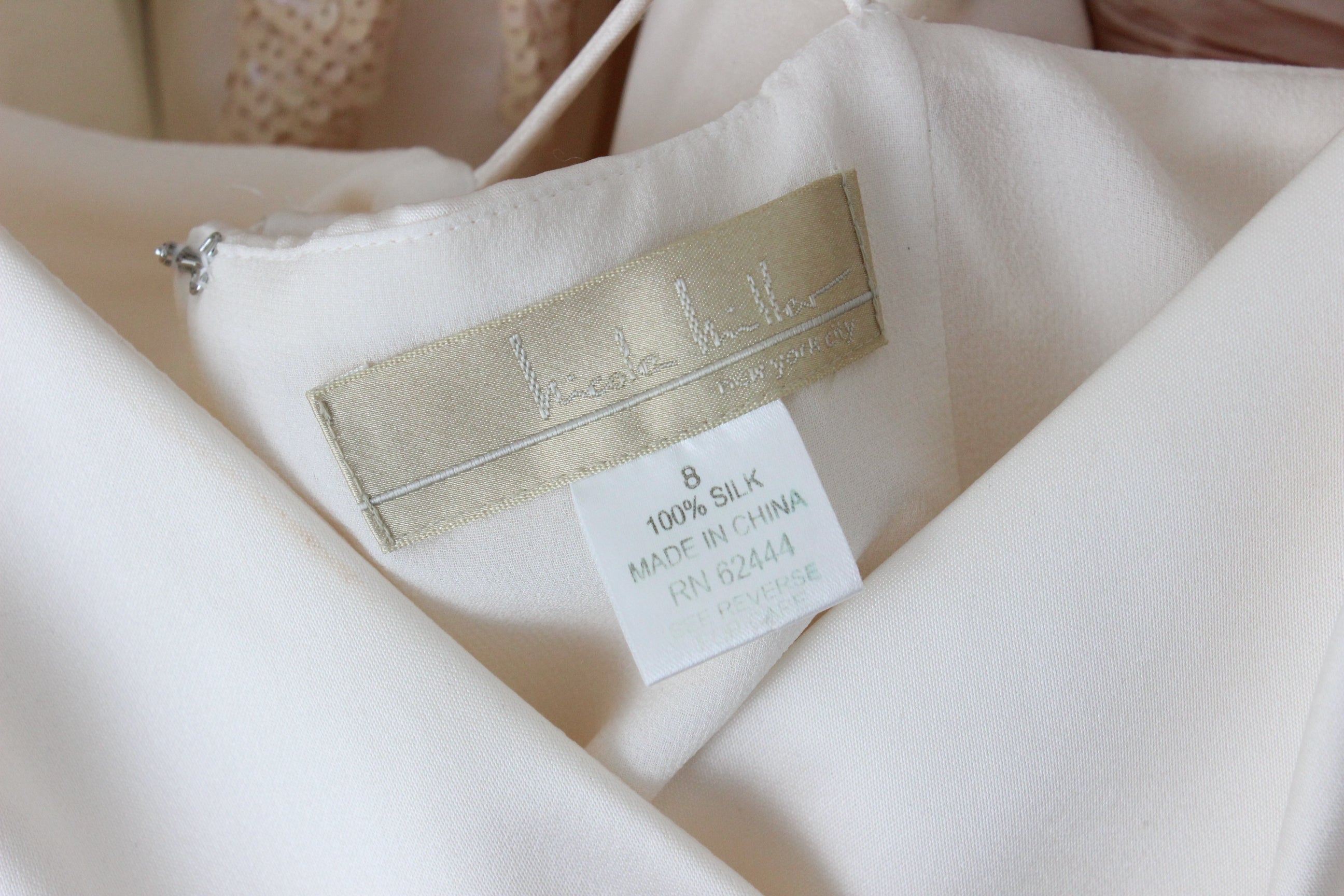 90s Nicole Miller Liquid Silk Satin Spaghetti Strap Slip Gown