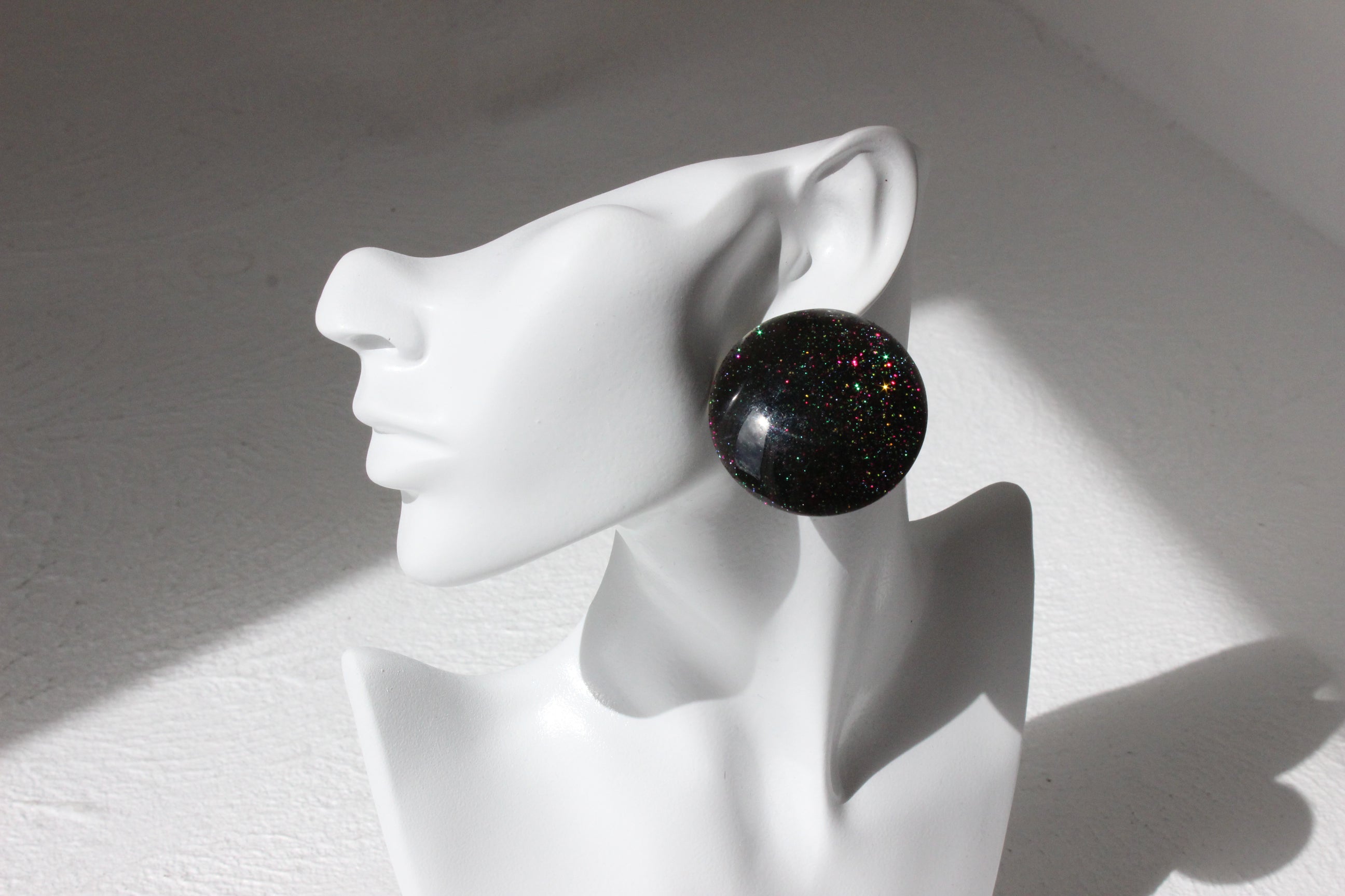 Funky Glitter Oversized Circle Earrings
