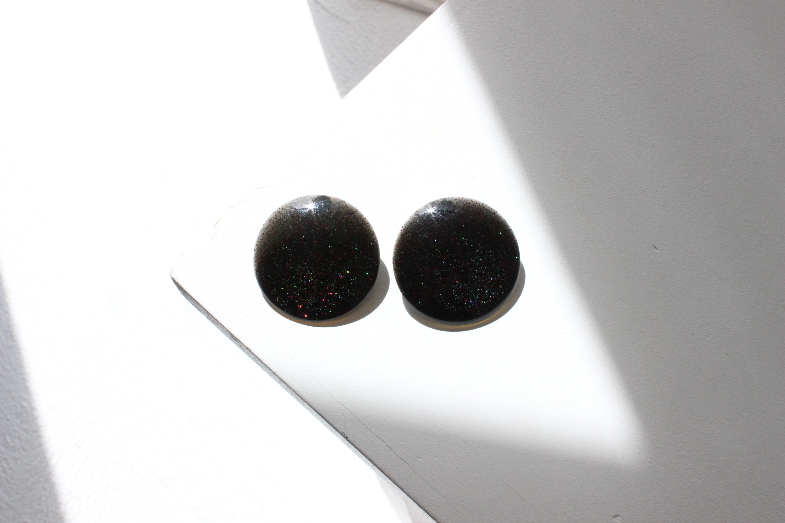 Funky Glitter Oversized Circle Earrings