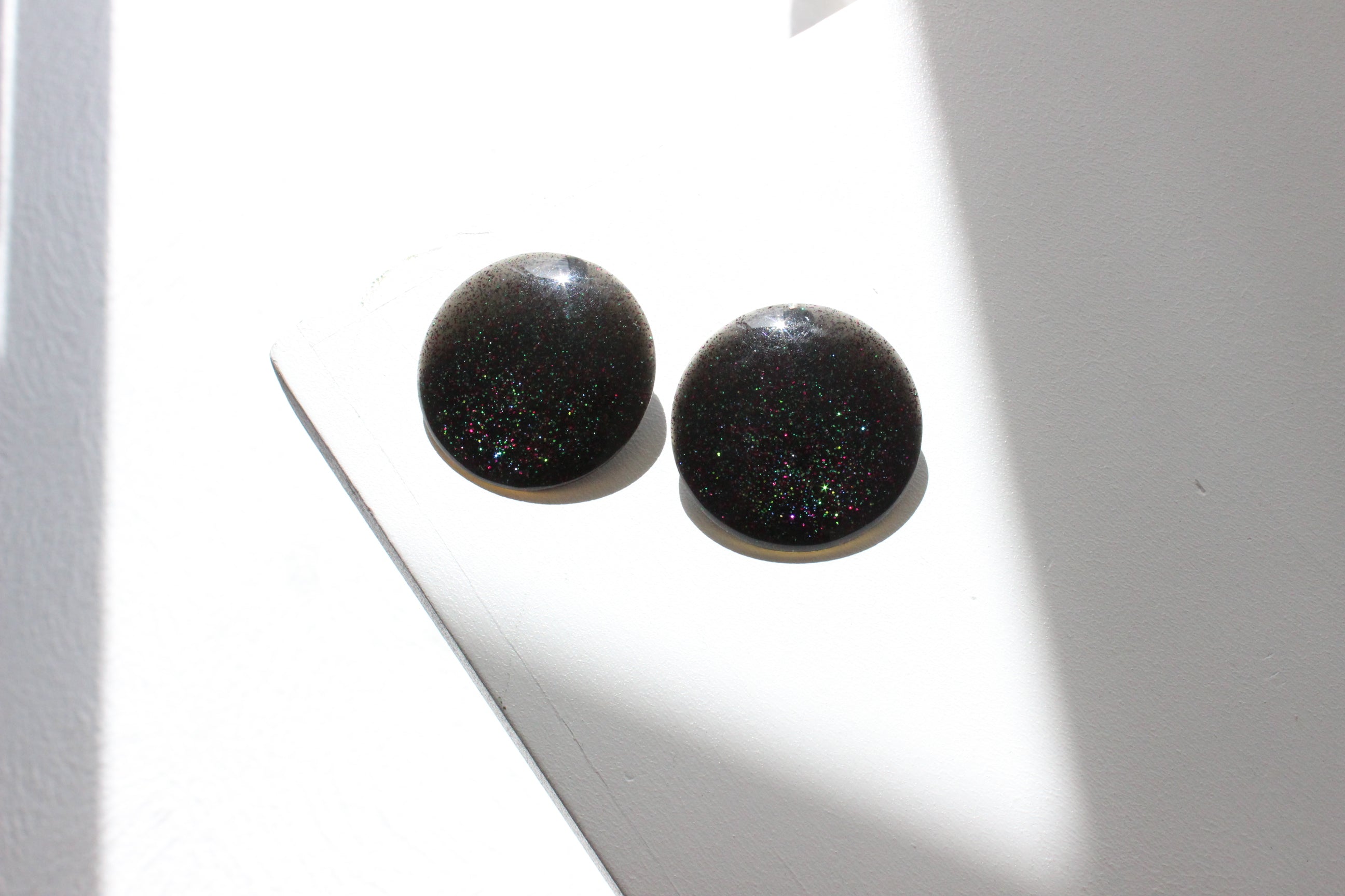 Funky Glitter Oversized Circle Earrings