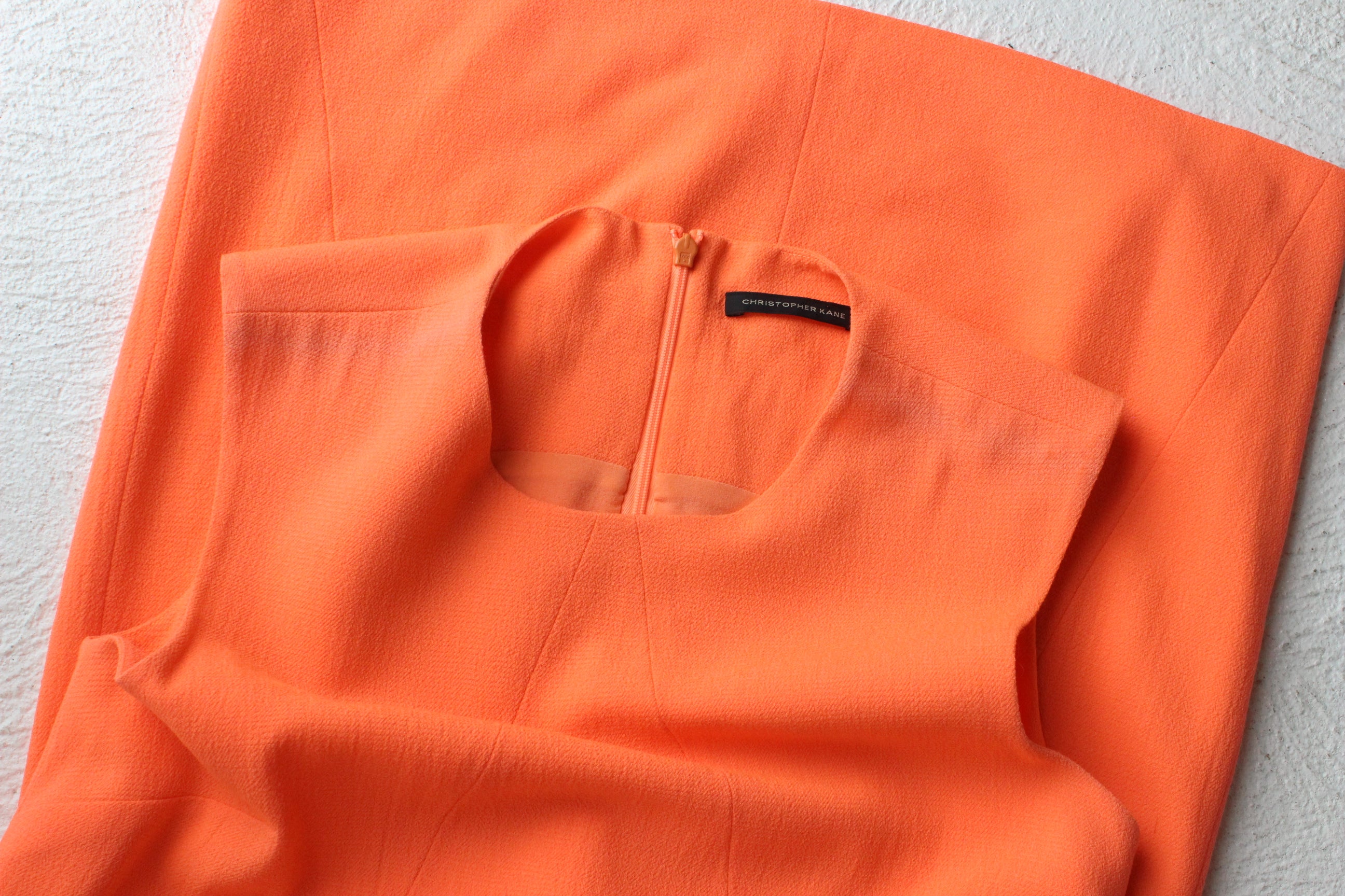 2000s Christopher Kane Neon Orange Wool Crepe Mini