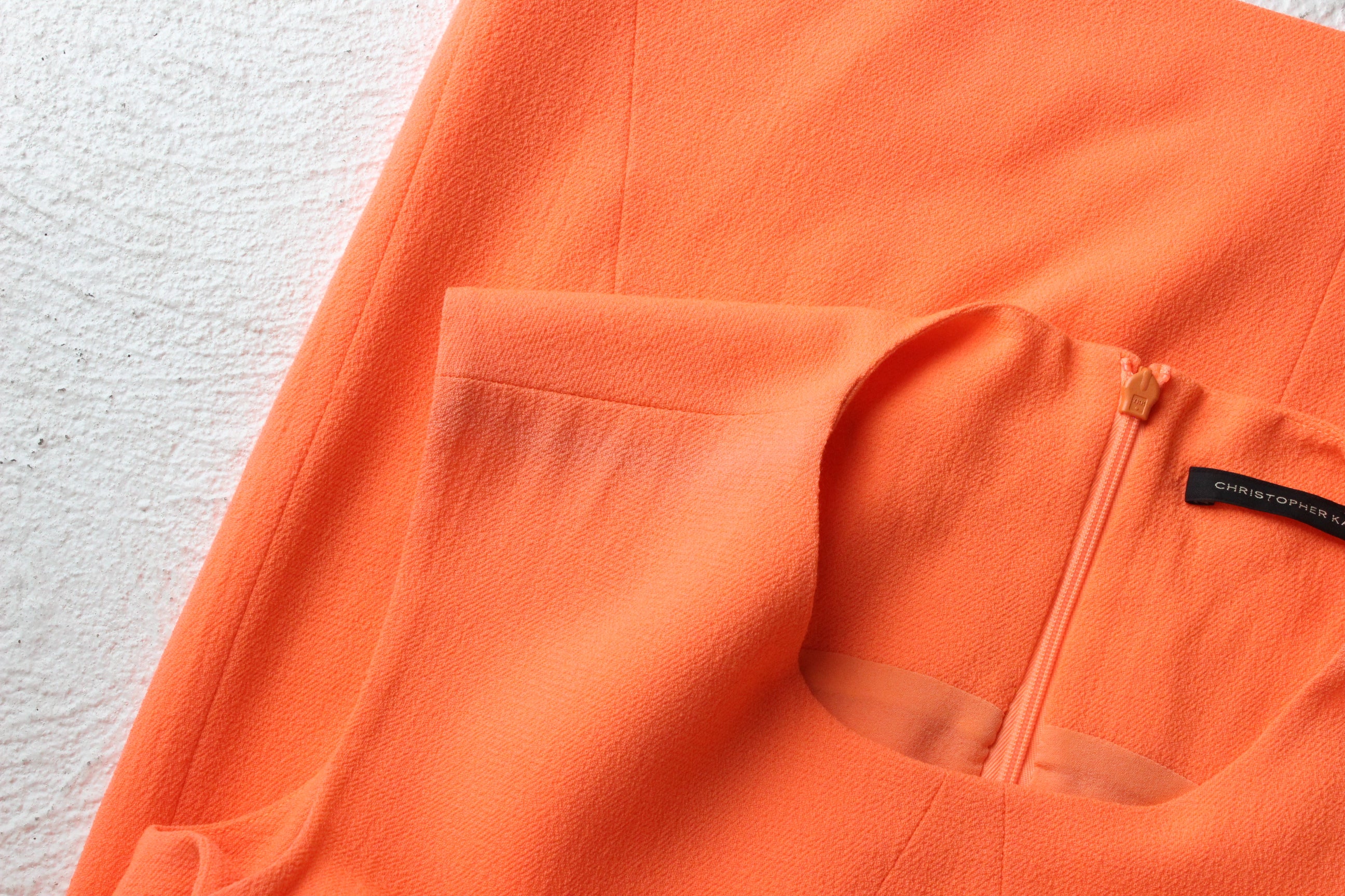 2000s Christopher Kane Neon Orange Wool Crepe Mini