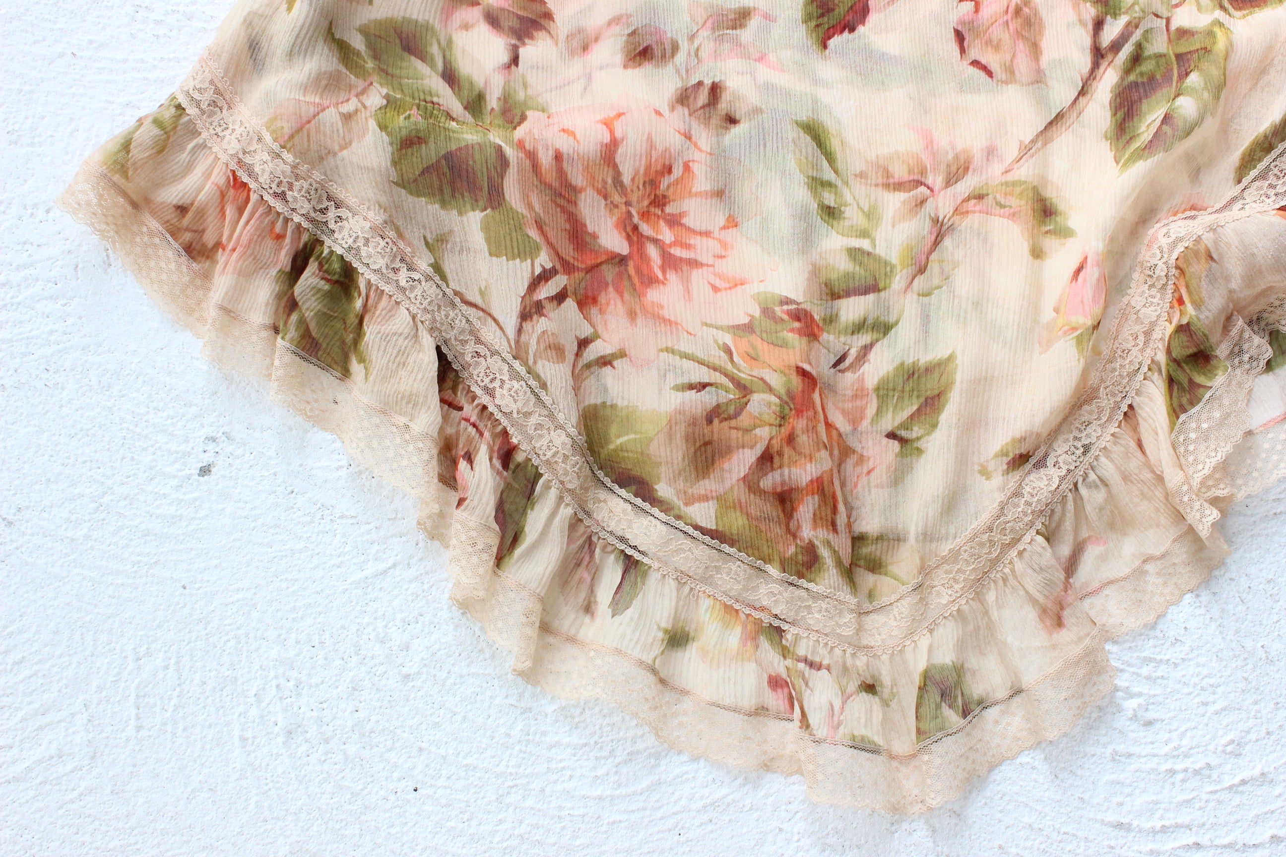 2000s Zimmermann Sheer Floral Silk Skirt