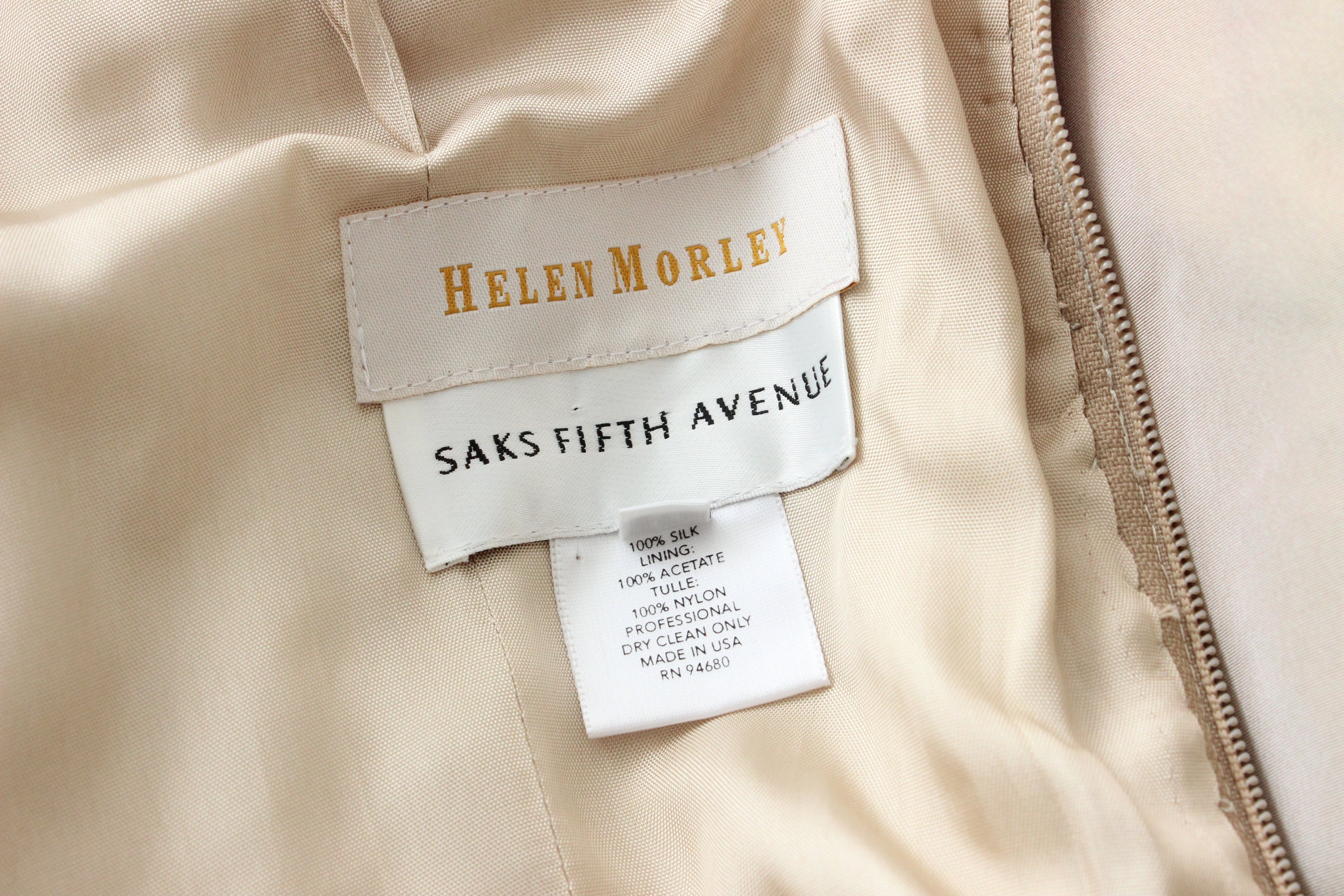 90s Helen Morley Holographic Silk A-Line Gown