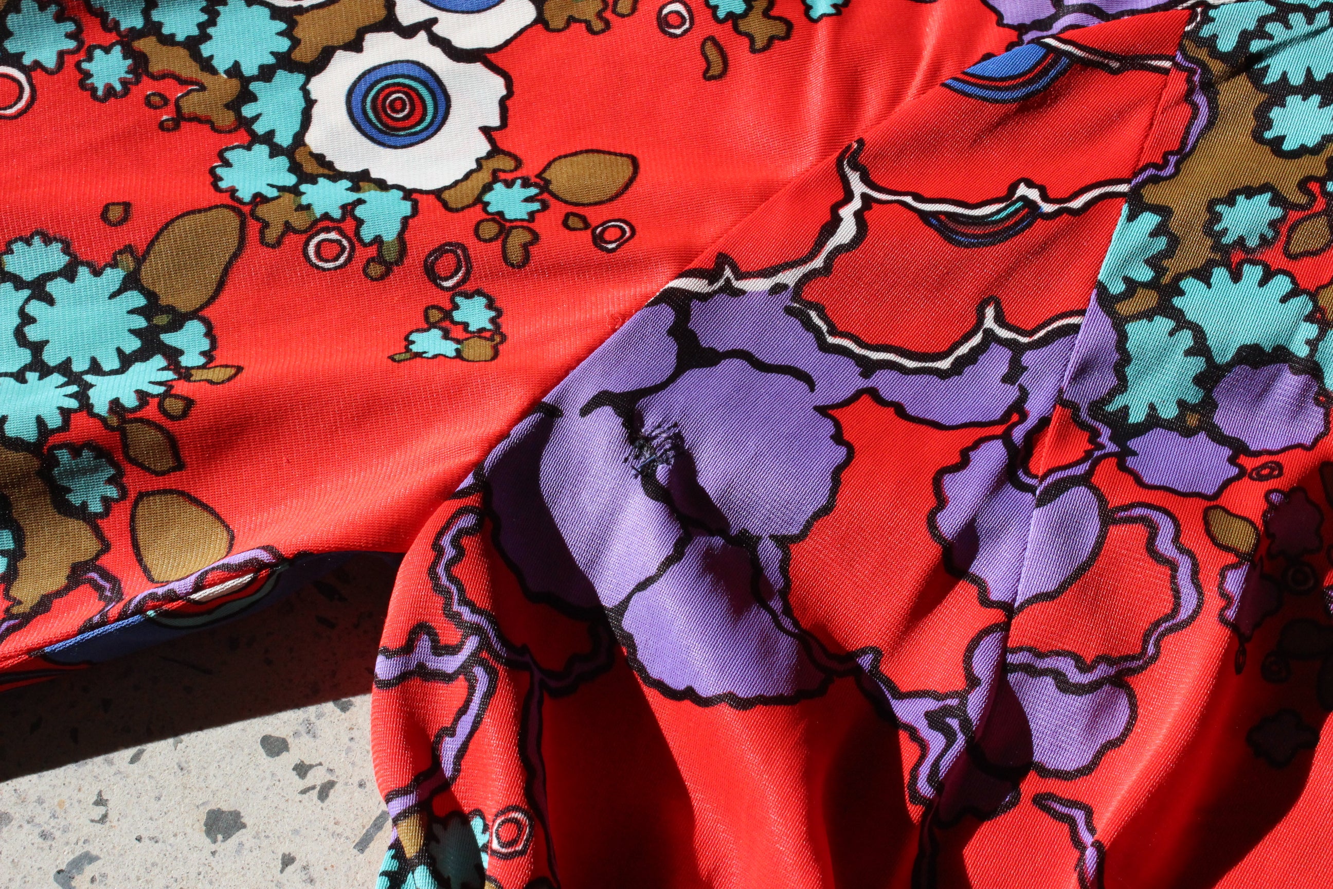 Funky 70s Vibrant & Poppy Psychedelic Dress