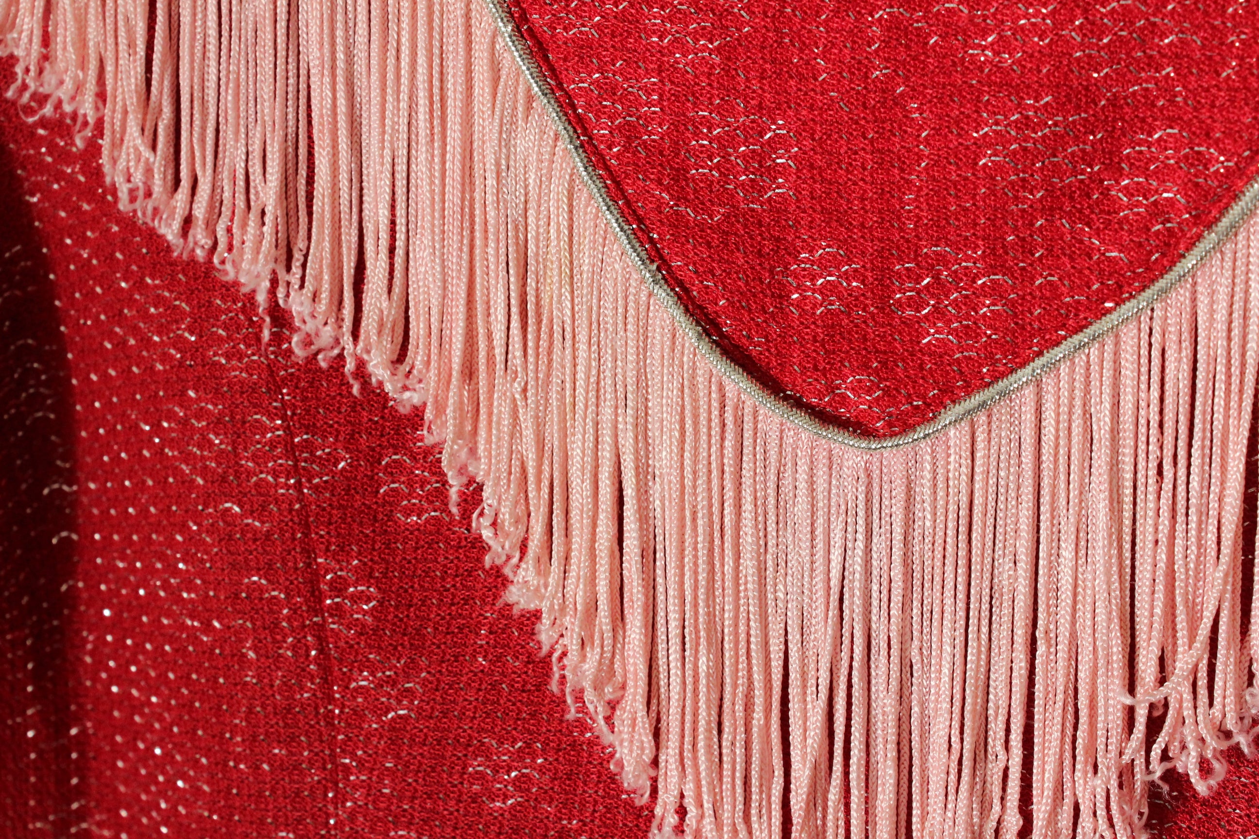 1970s Red Lurex Cowgirl Fringe Top by Ranch Maid Colorado