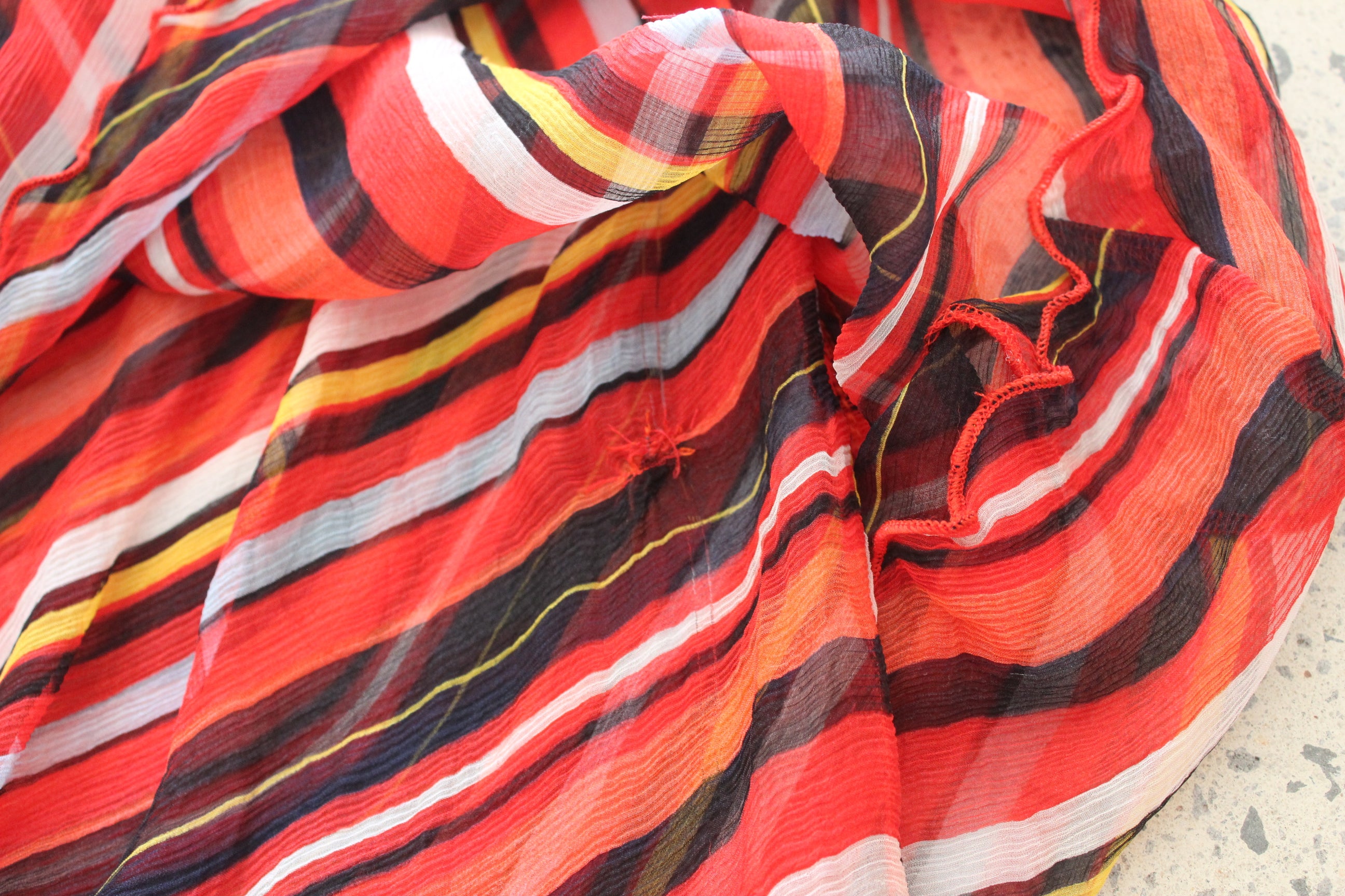 Y2K Armani Jeans Pure Silk Striped 'Wrap' Mini