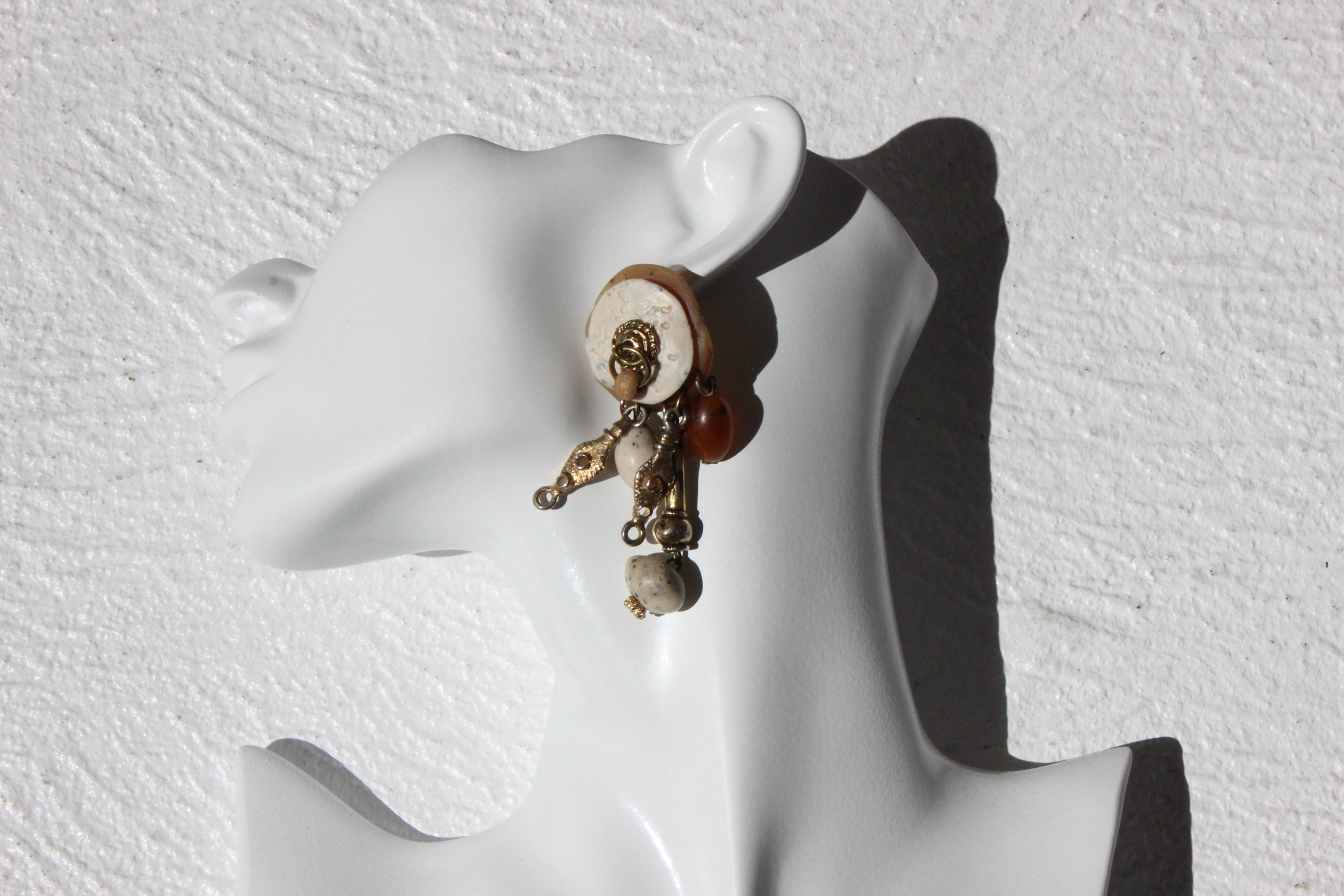 80s Funky Arty Abstract Dangly Clip On Earrings