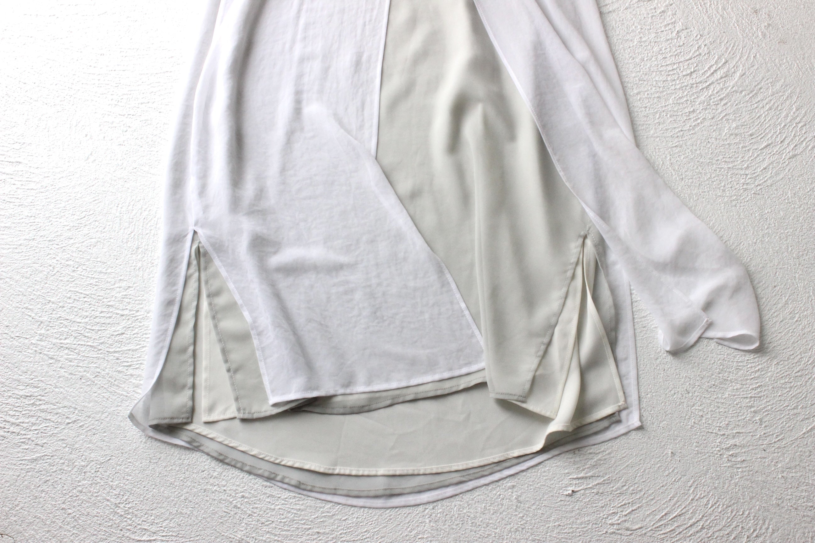 2000s Simple Triple Layered Square Neck Slip Dress