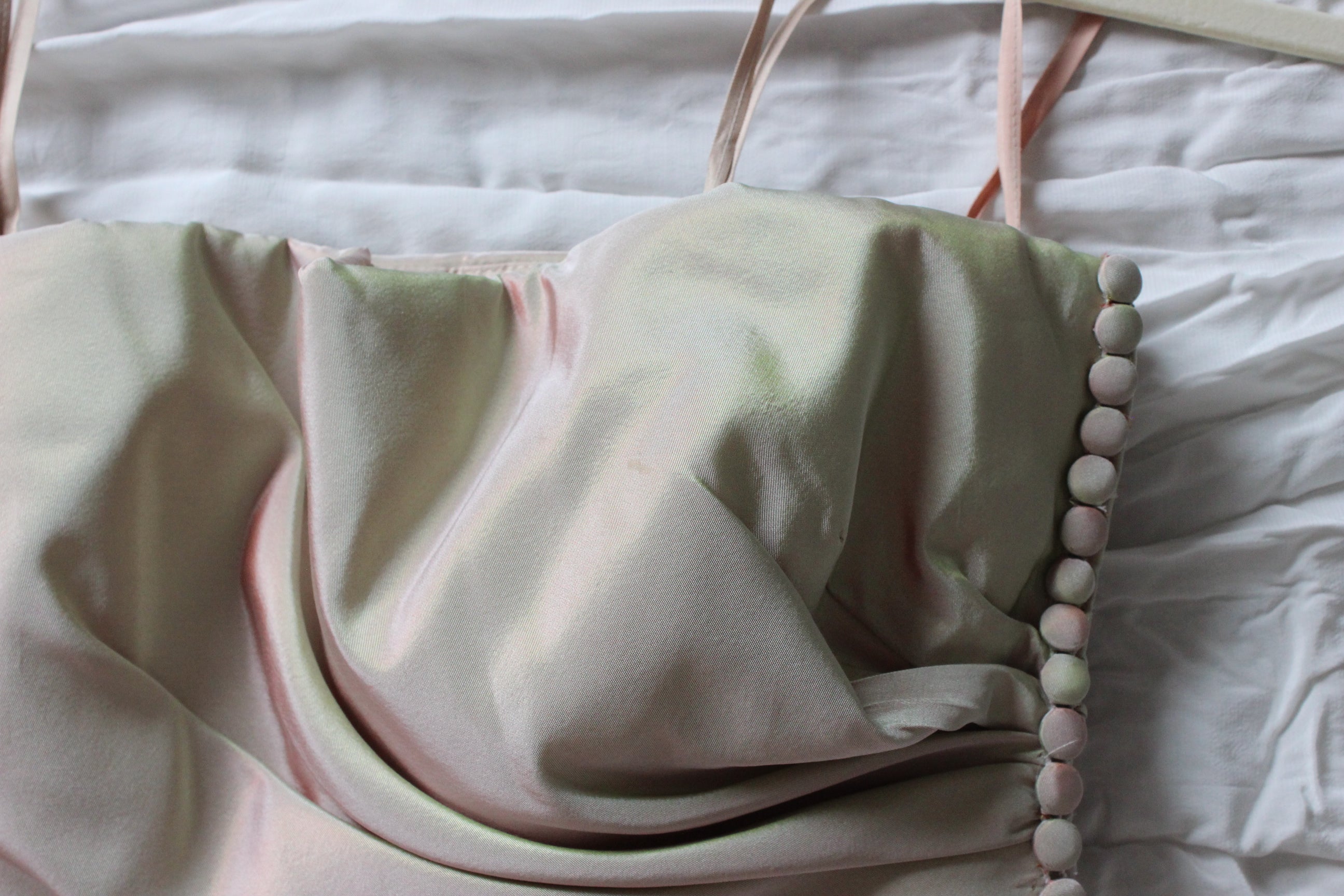 90s Helen Morley Holographic Silk A-Line Gown