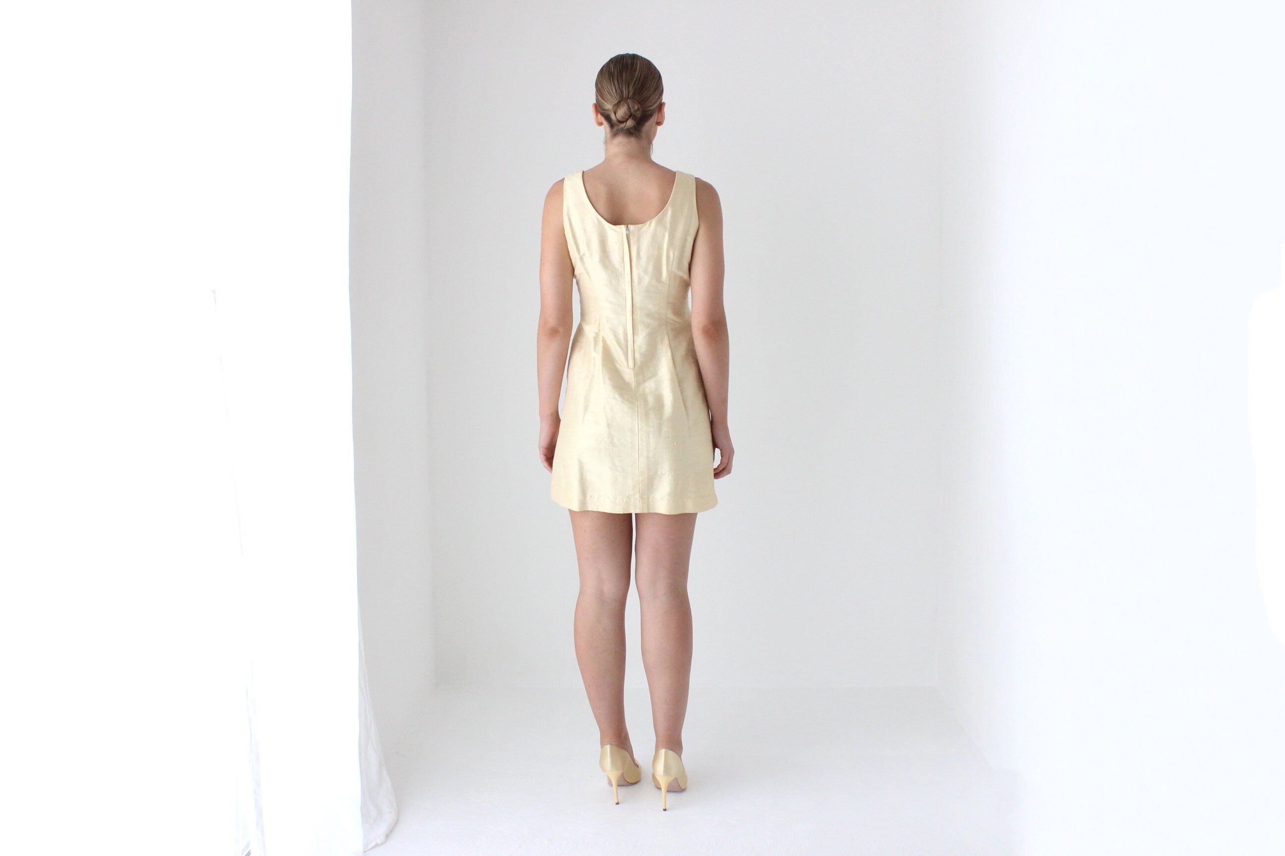 1980s Handmade Buttercream Raw Silk Mini