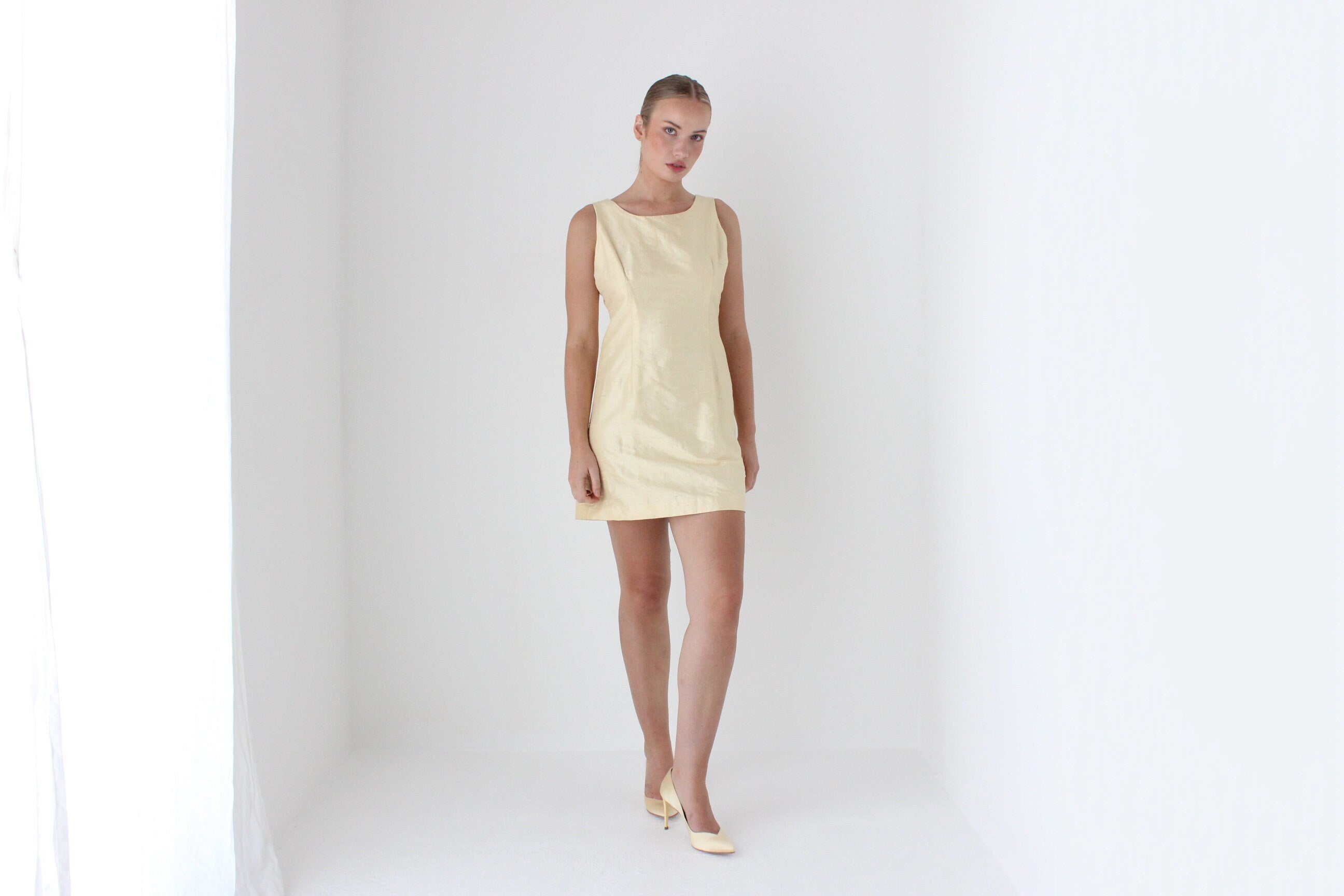 1980s Handmade Buttercream Raw Silk Mini