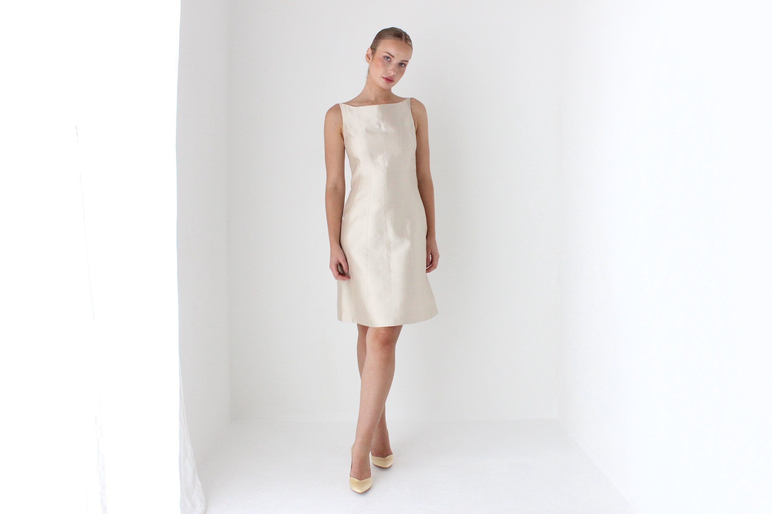 2000s Amanda Wakeley Pure Silk Pearlescent A-Line Dress