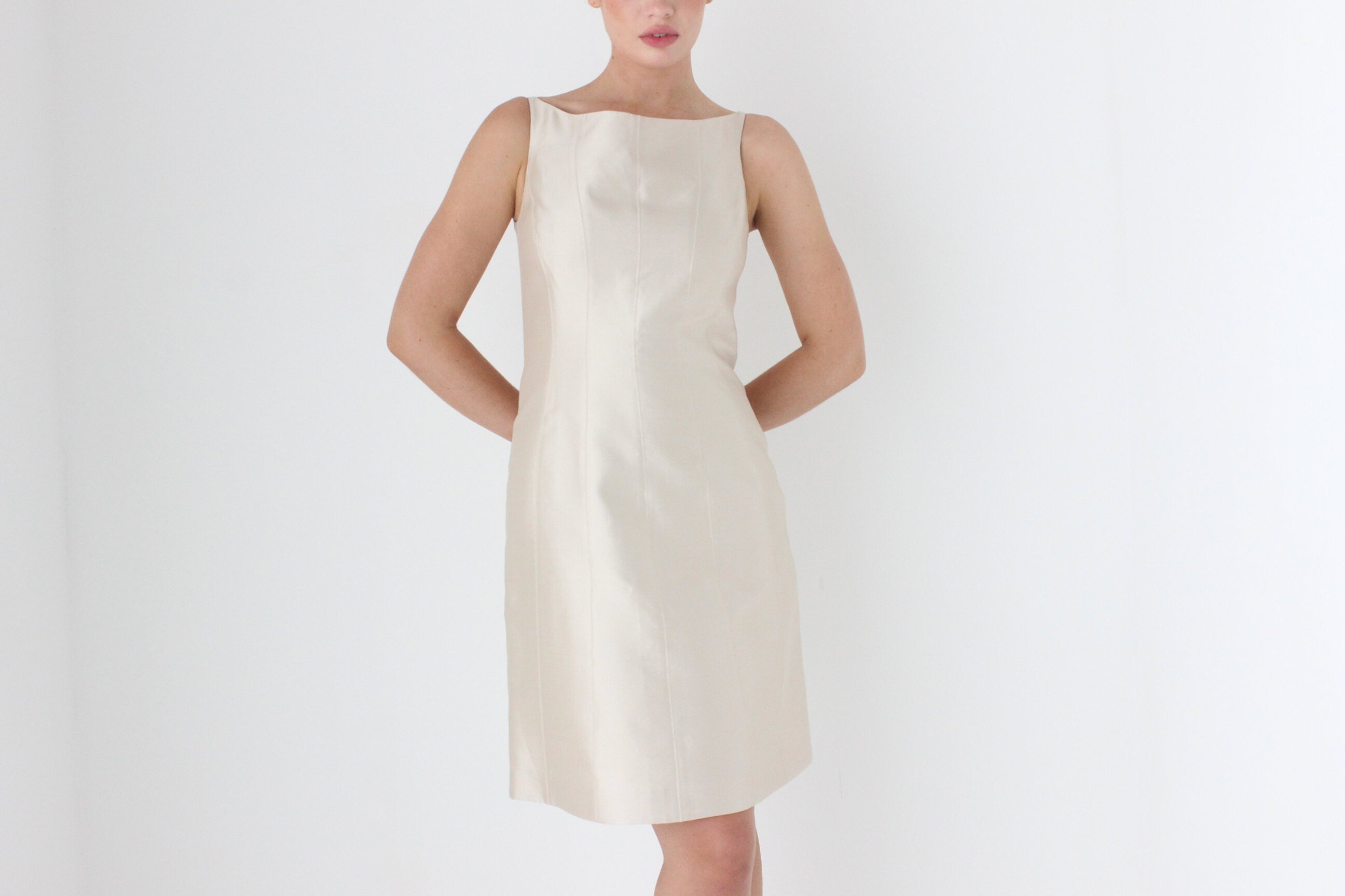 2000s Amanda Wakeley Pure Silk Pearlescent A-Line Dress