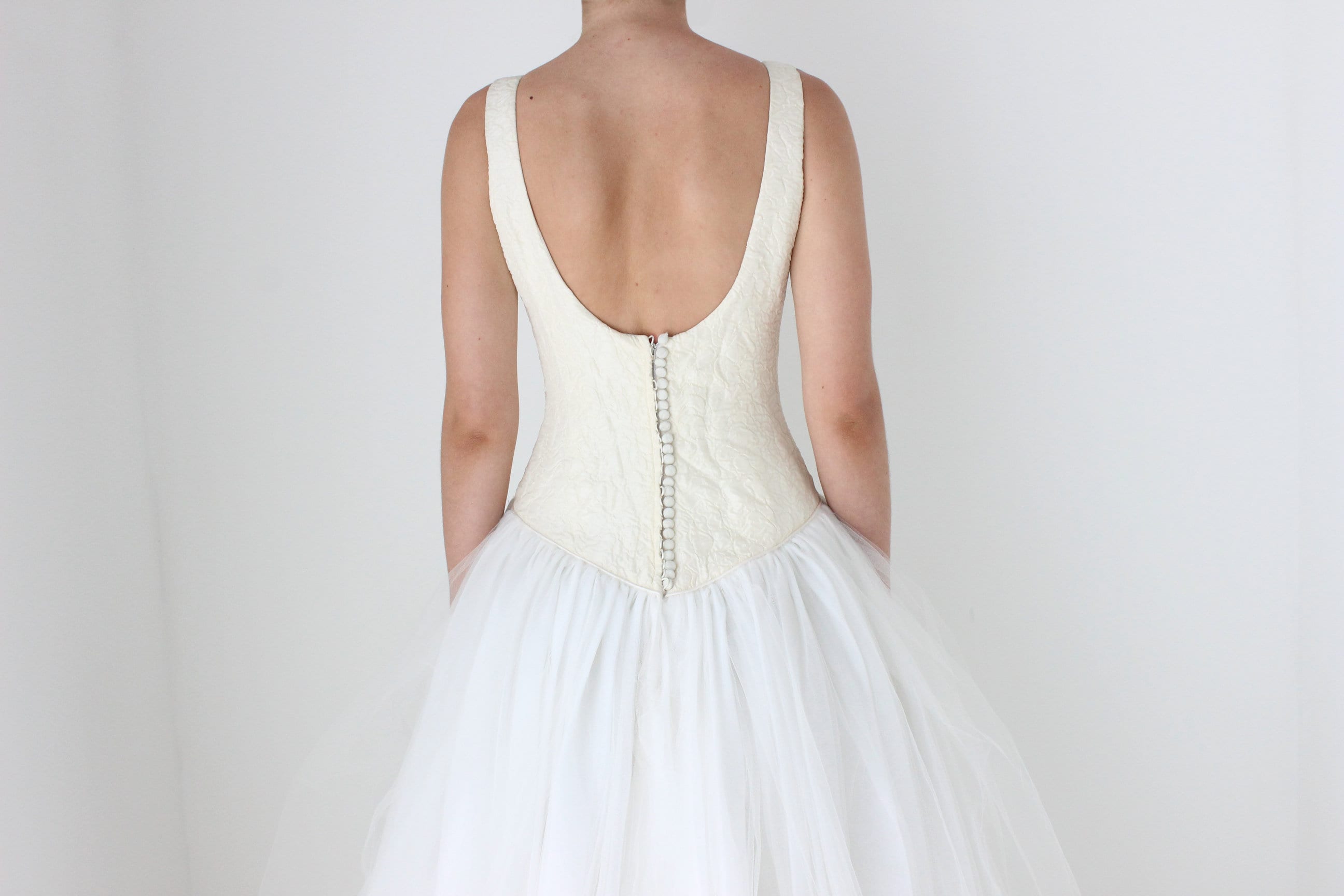1990s Amsale Bridal Couture Voluminous Tulle Ballgown