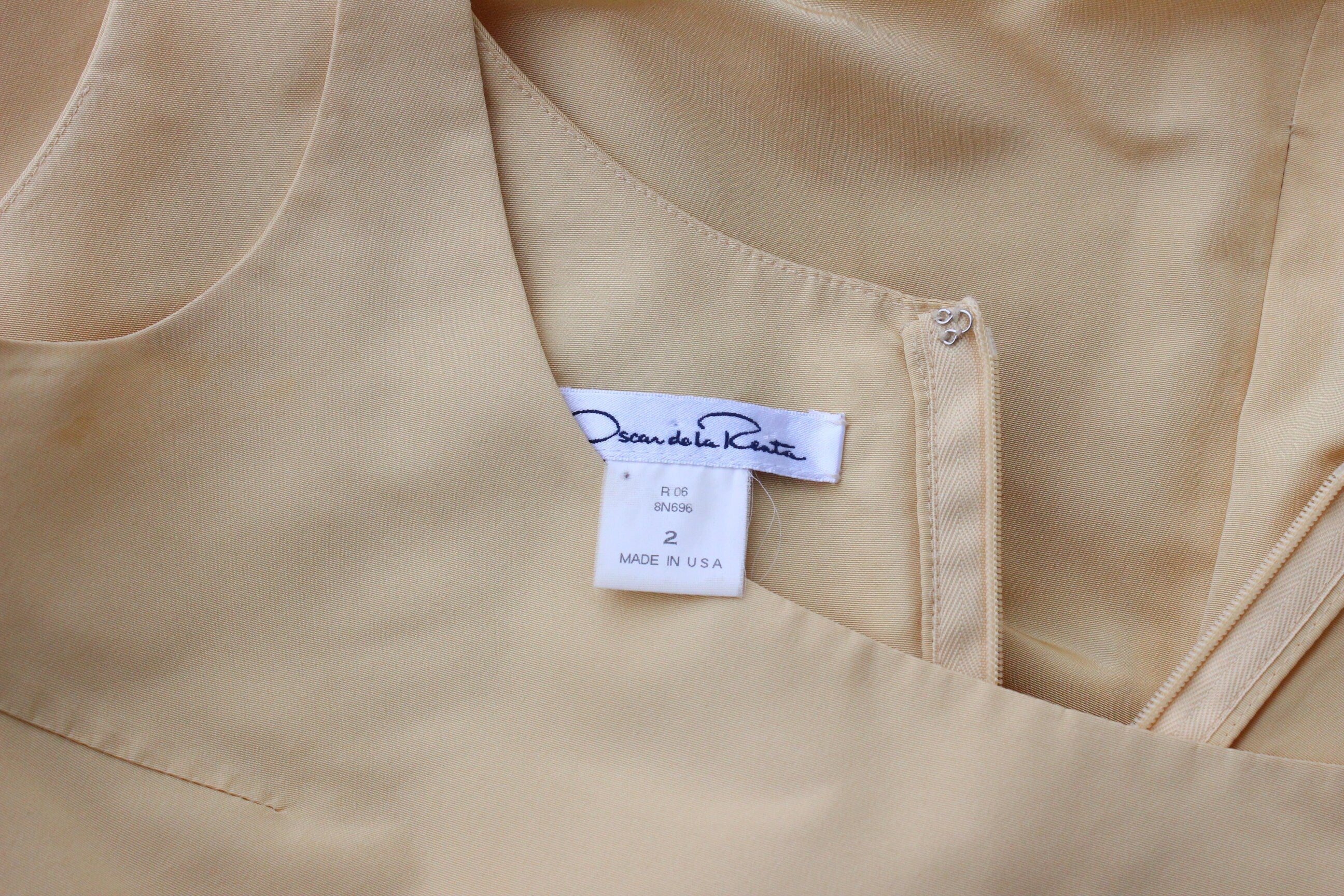2000s Oscar De La Renta Sunshine Puff Silk Taffeta Dress