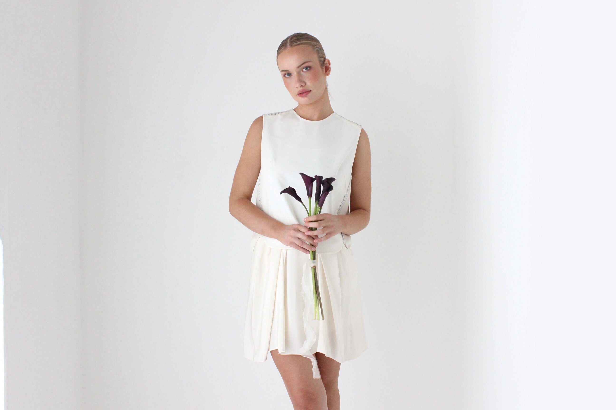 2000s 3.1 Phillip Lim Silk & Leather Layered Relaxed Mini