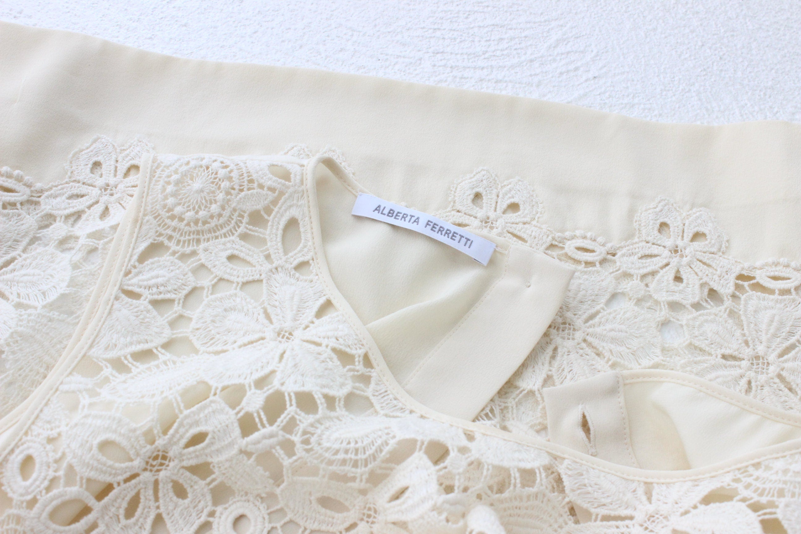 2000s Alberta Ferretti Lace & Silk Mini Dress