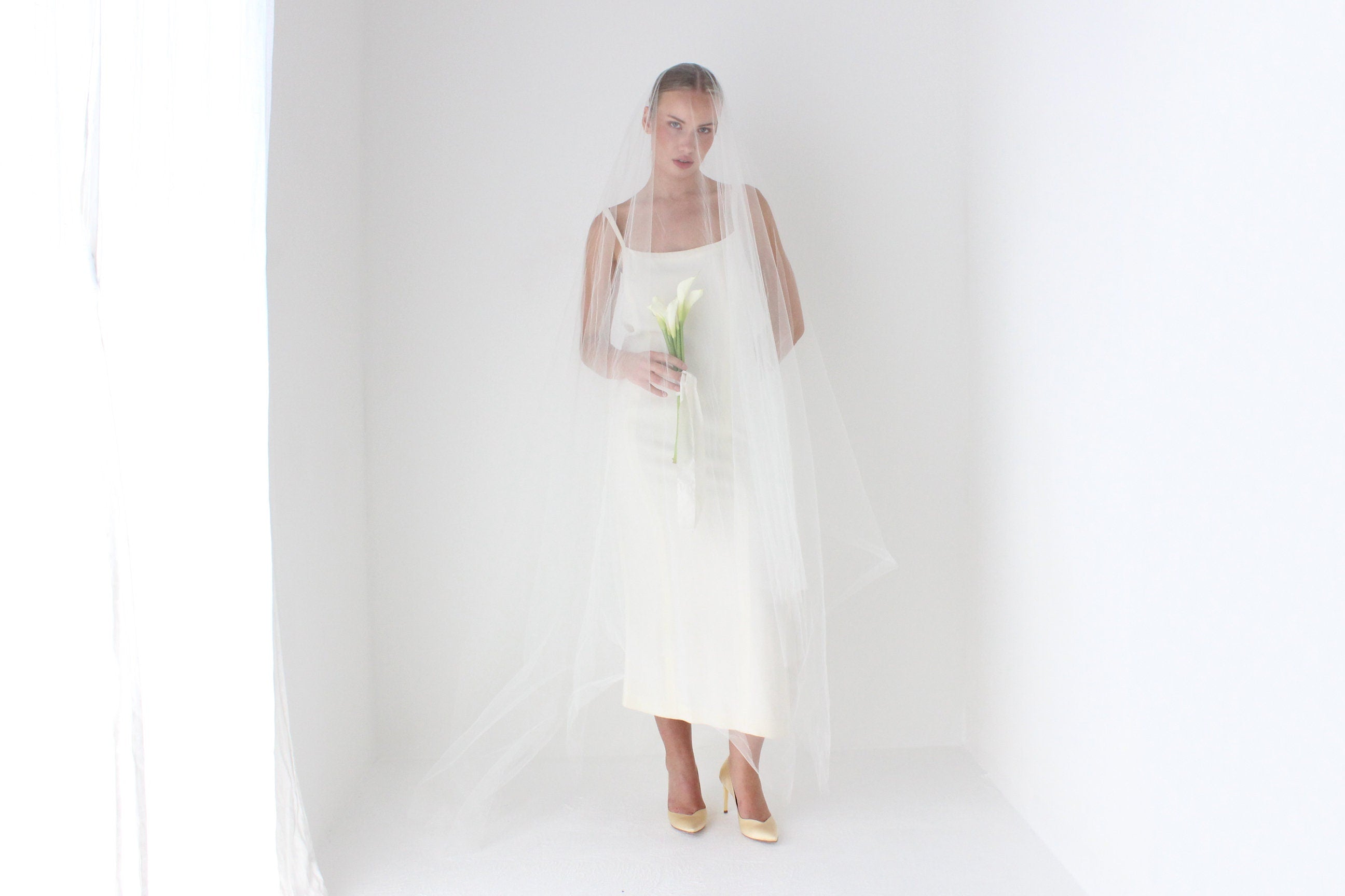 1990s Sonia Rykiel Minimal Ivory Crepe Slip Dress