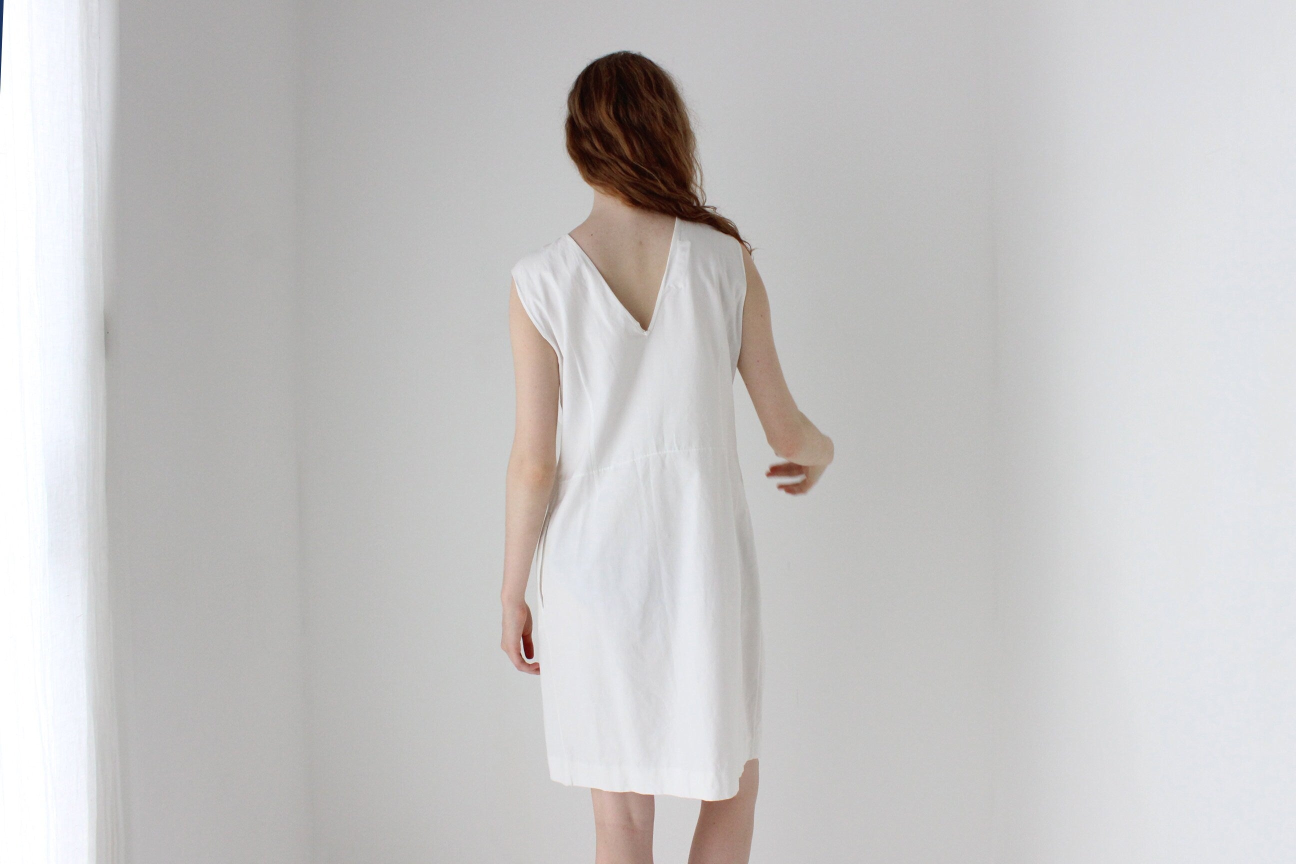 2000s MARNI White Cotton/Silk 3D Origami 'Bow' Dress
