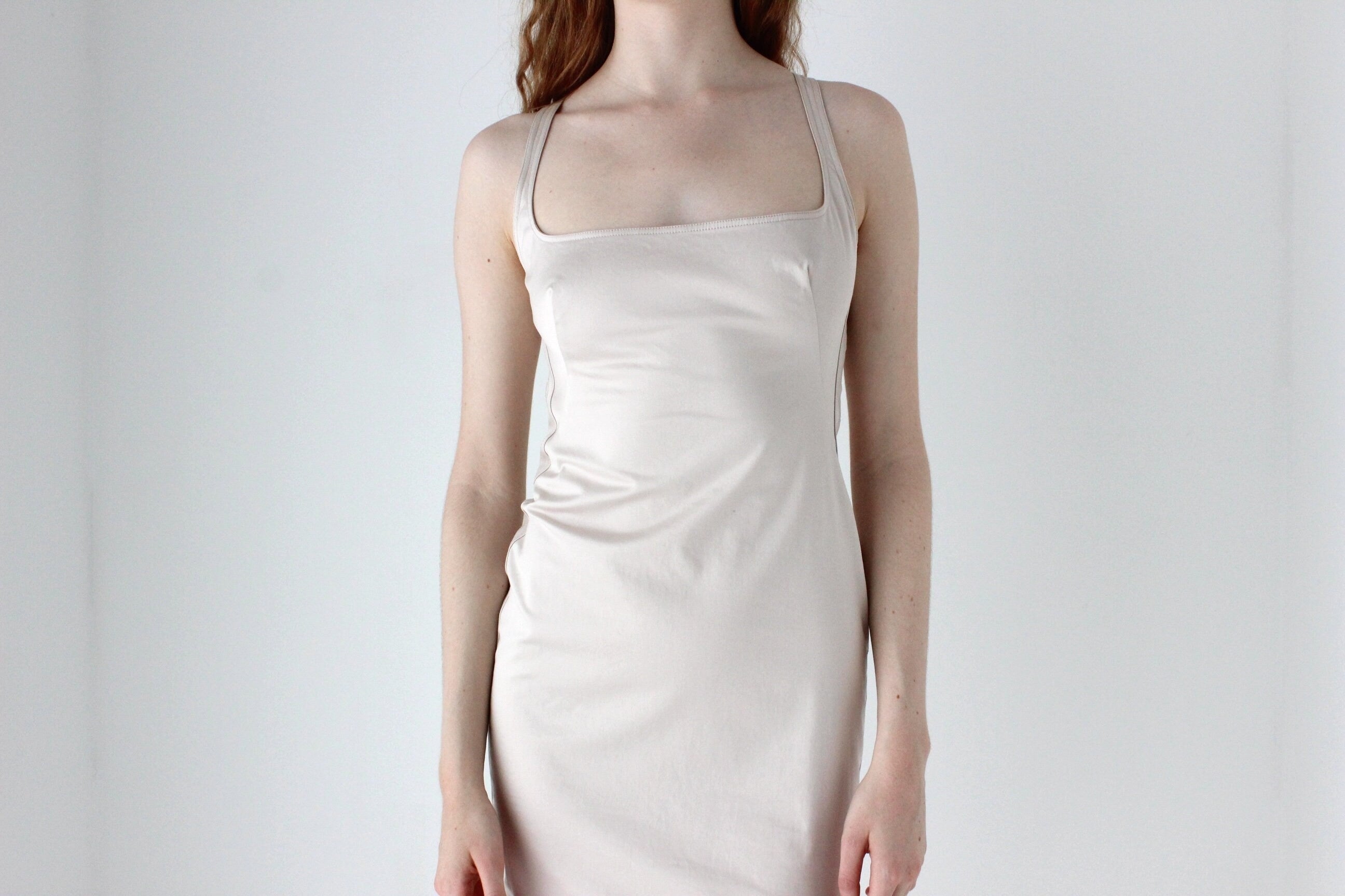 GUCCI By Tom Ford Sexiest Pale Pink Cocktail Dress w/ Fan Bustle