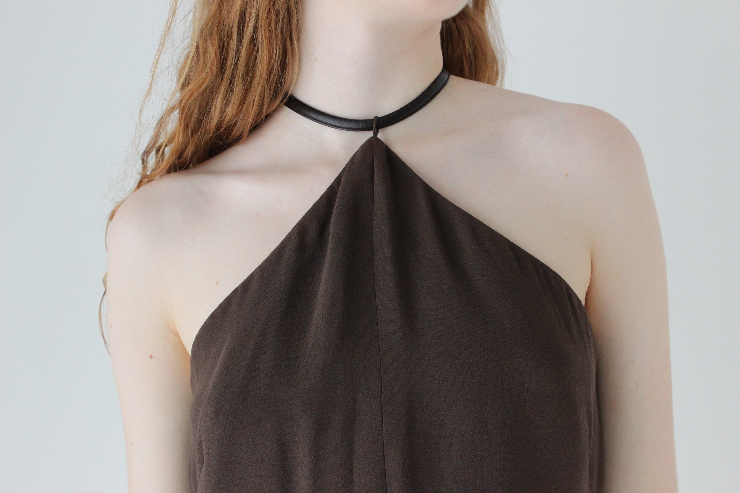 1990s VERA WANG Chocolate & Ivory Mini Dress