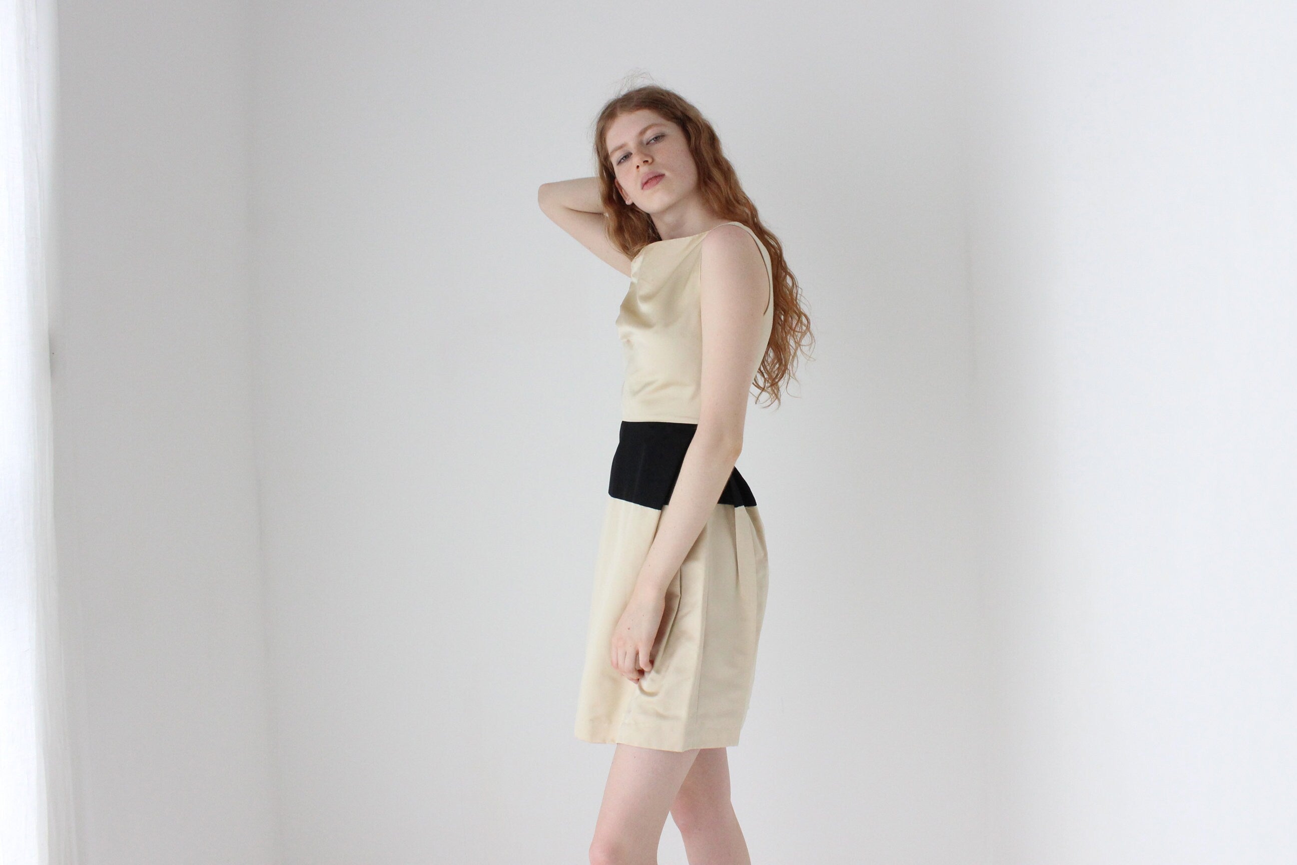 2000s Gary Graham Bespoke Silk Sculptural Mini Dress