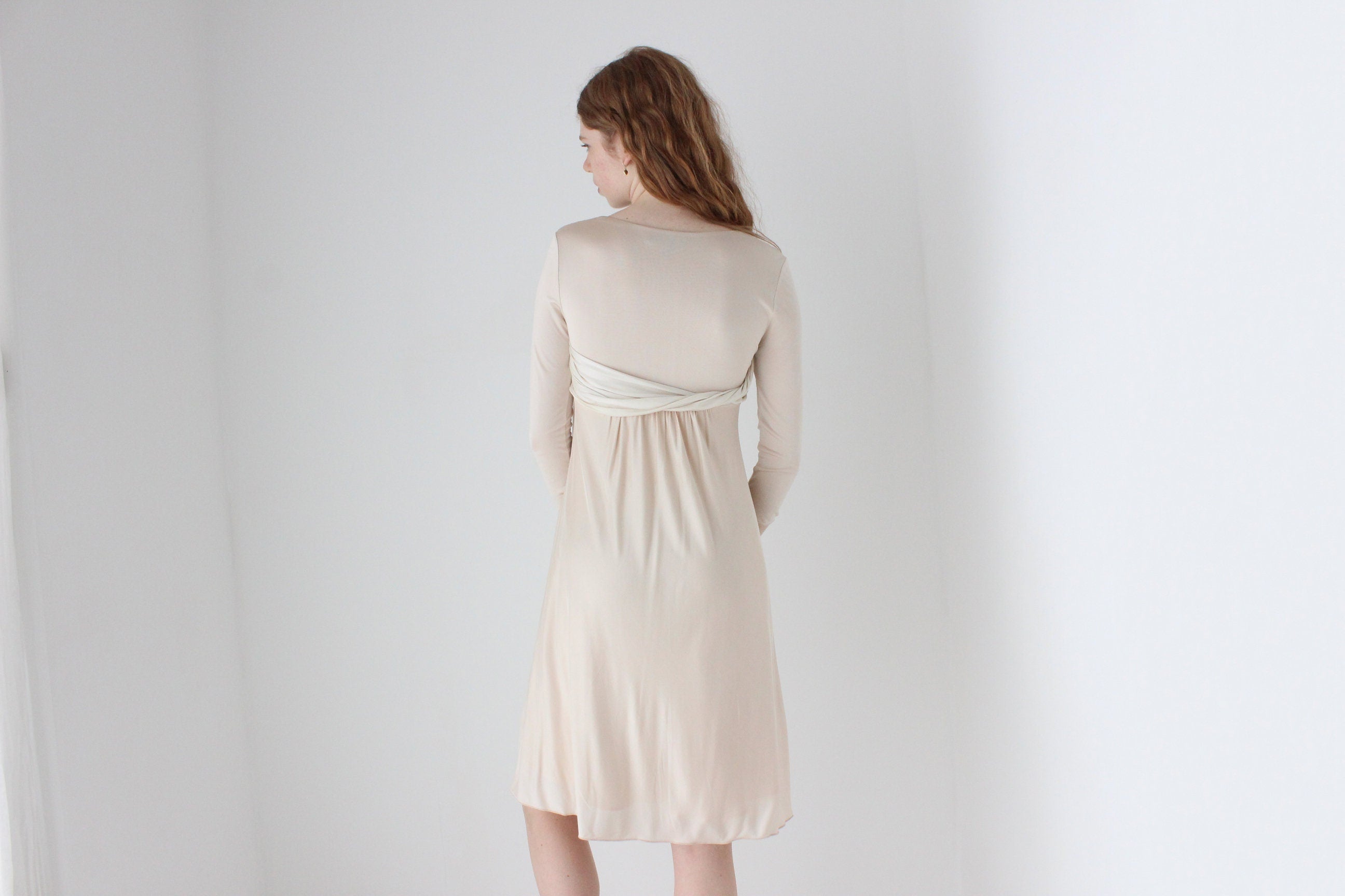 1990s SPORTMAX ITALY Draped Silk Jersey Dress
