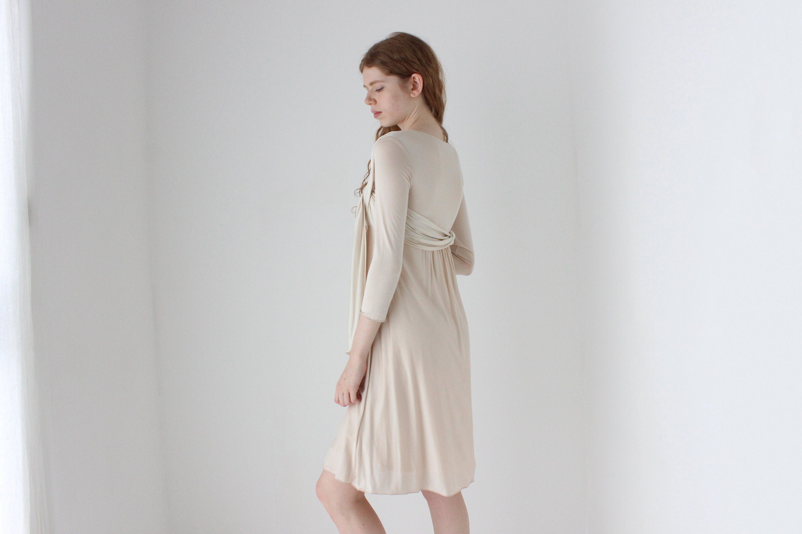 1990s SPORTMAX ITALY Draped Silk Jersey Dress
