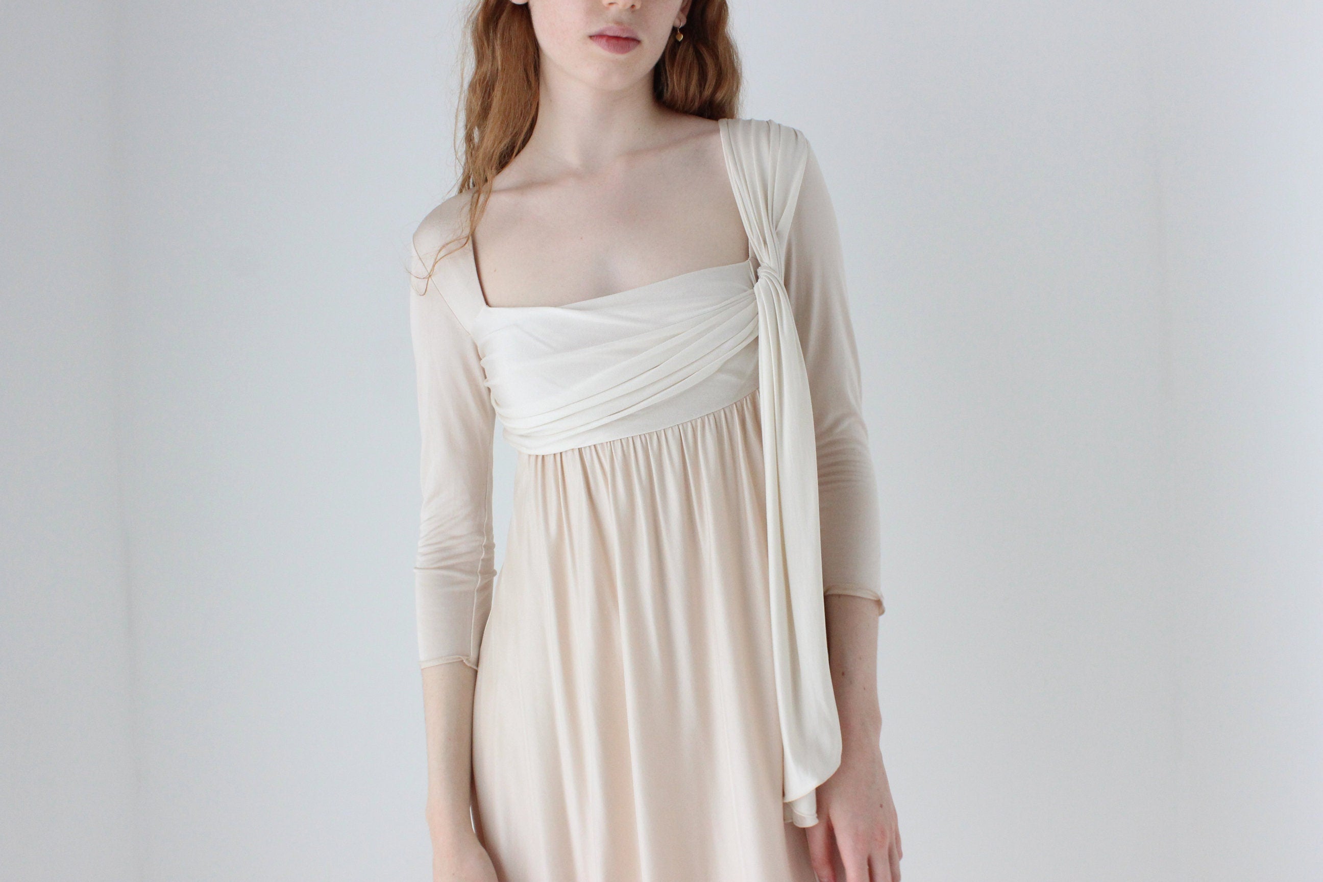1990s SPORTMAX ITALY Draped Silk Jersey Dress