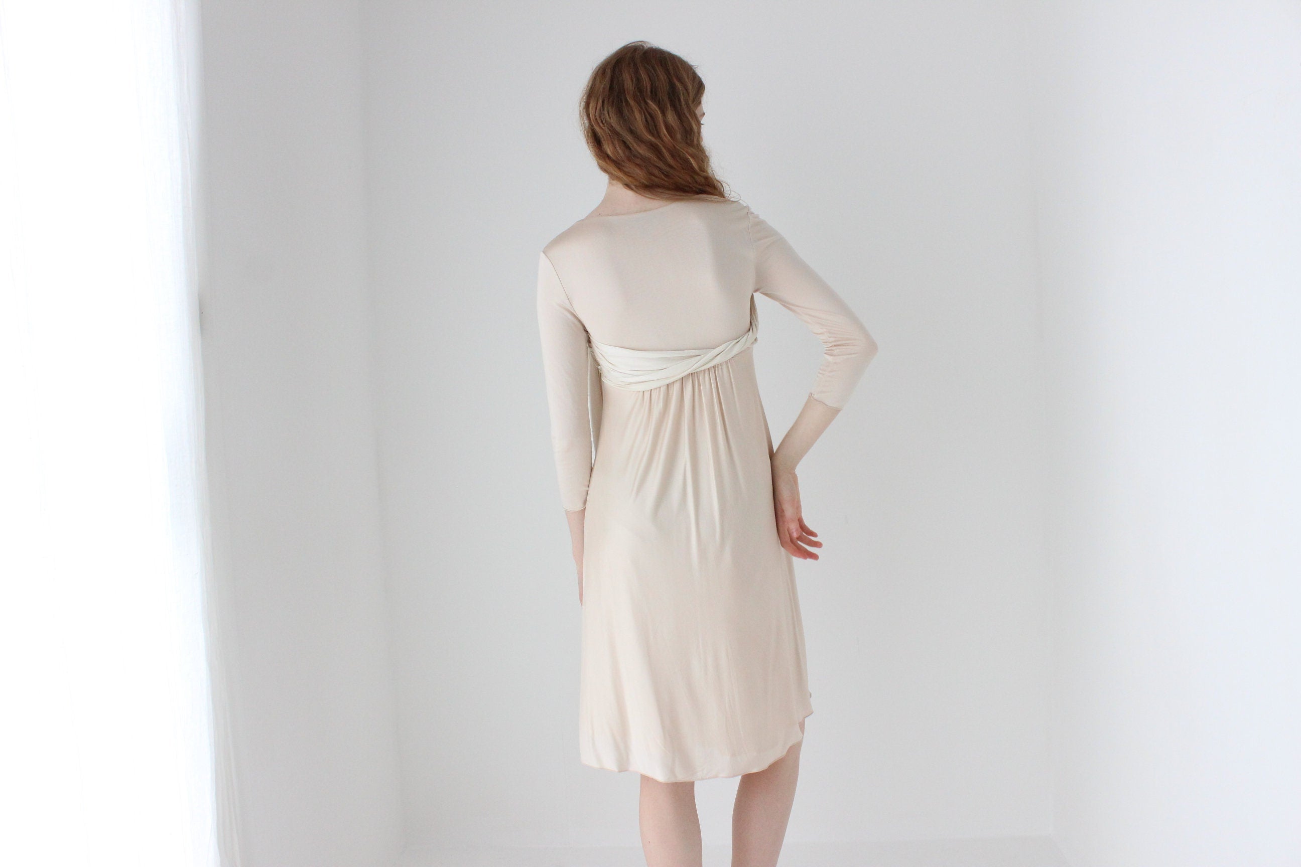 1990s SPORTMAX ITALY Draped Silk Jersey Dress