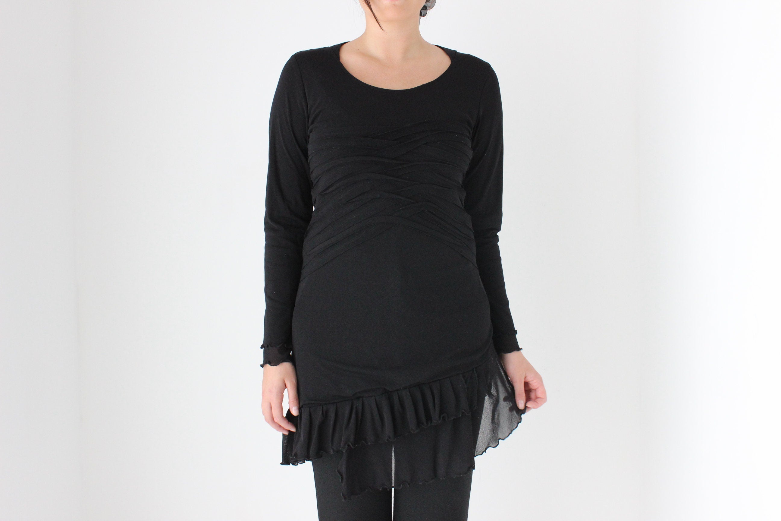 90s Minimal Mesh Long Sleeve Mini