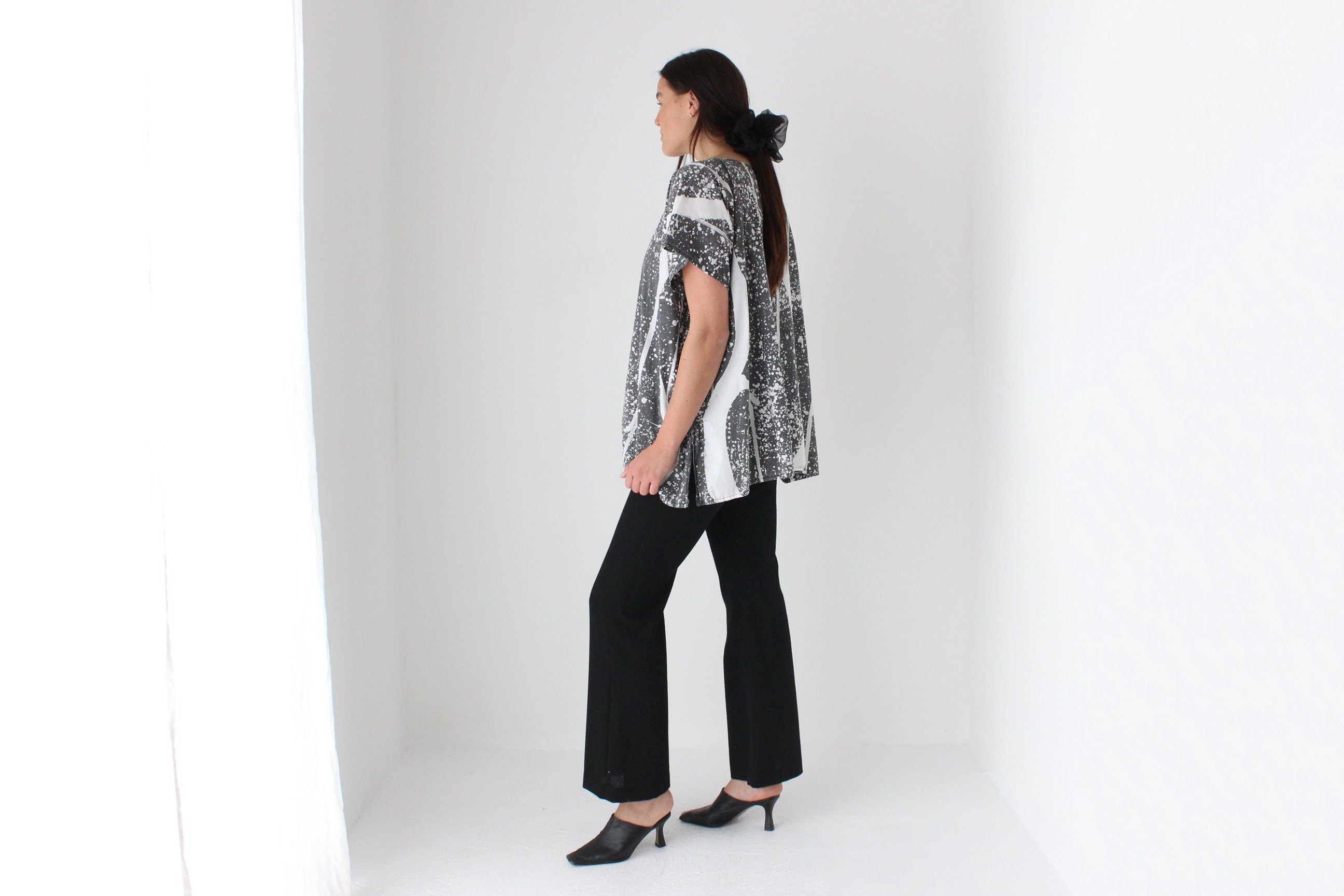 80s "Spatter" Cotton Kaftan Top or Mini