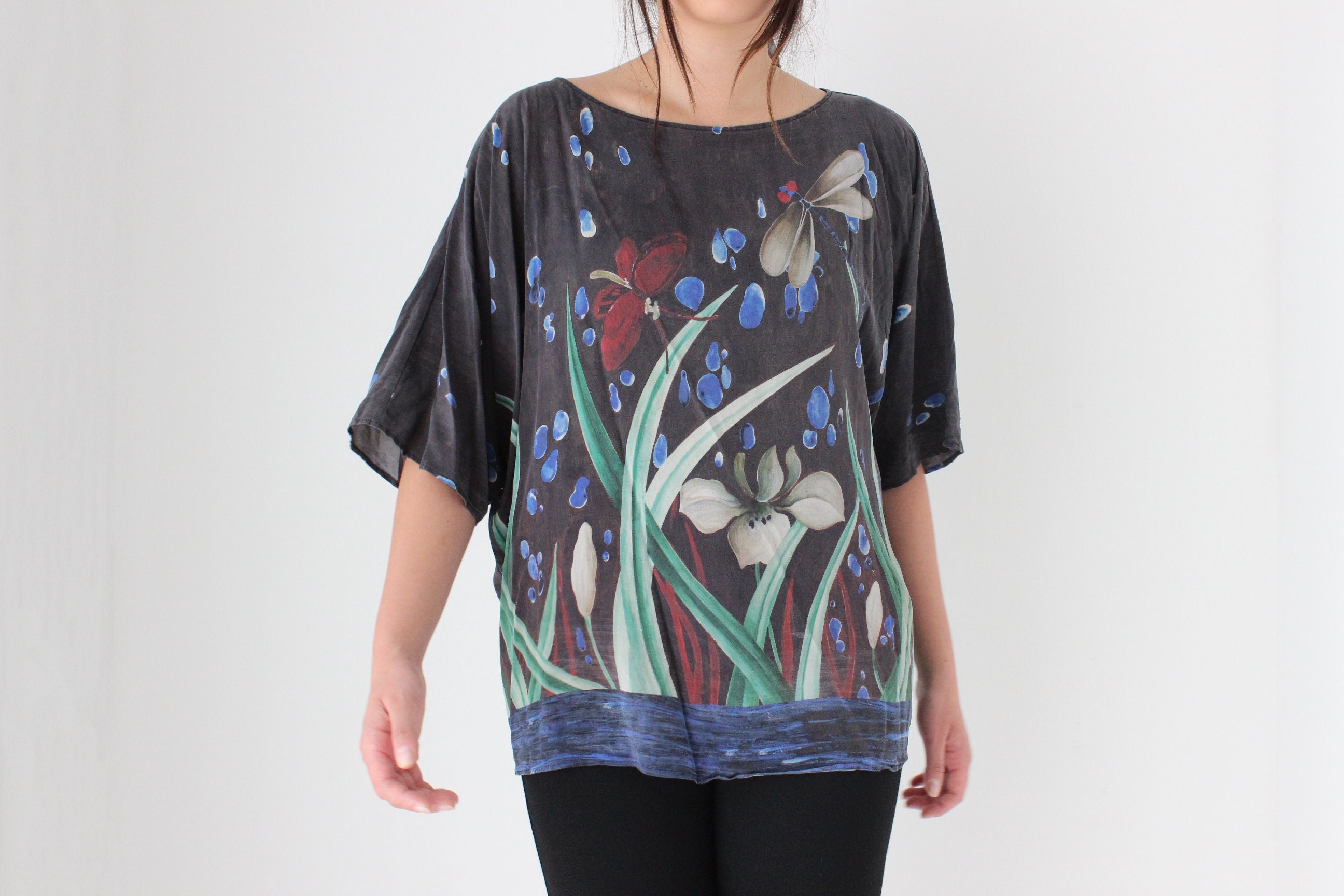 90s Marina Rinaldi Italian Art Silk Top