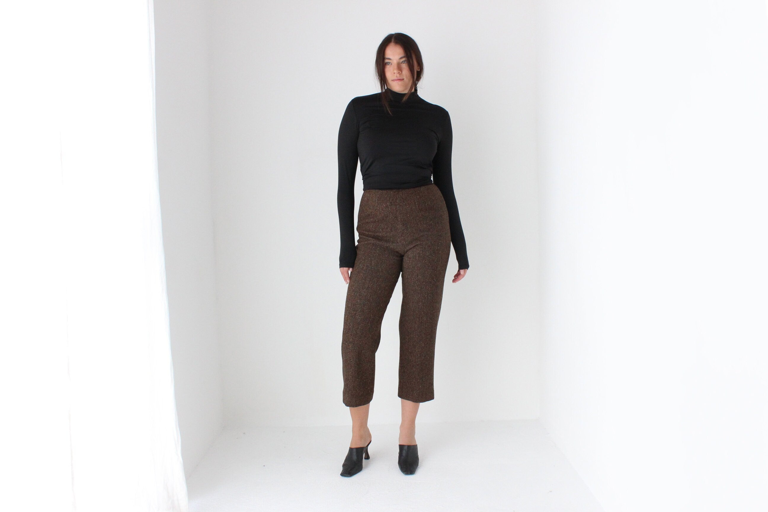 80s VALENTINO Wool Tweed Trousers