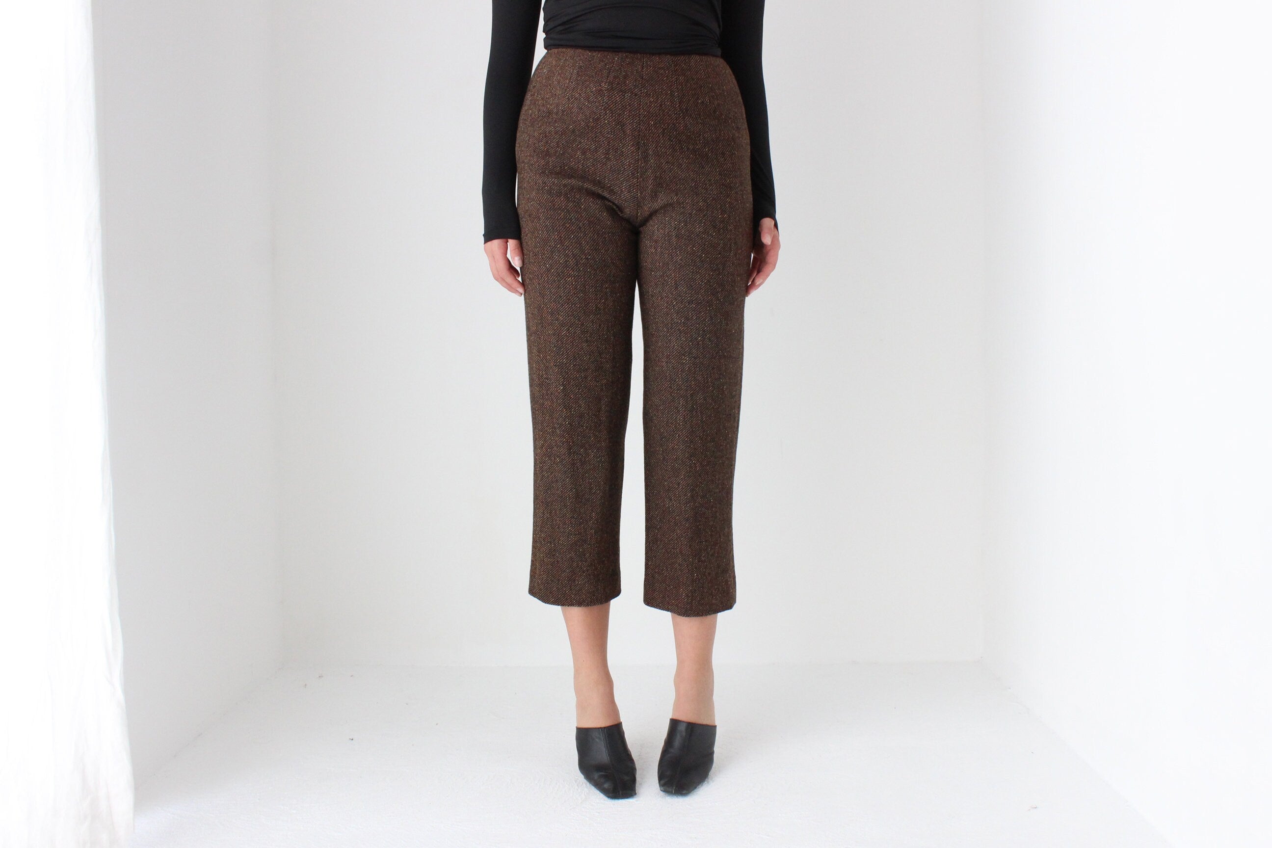 80s VALENTINO Wool Tweed Trousers