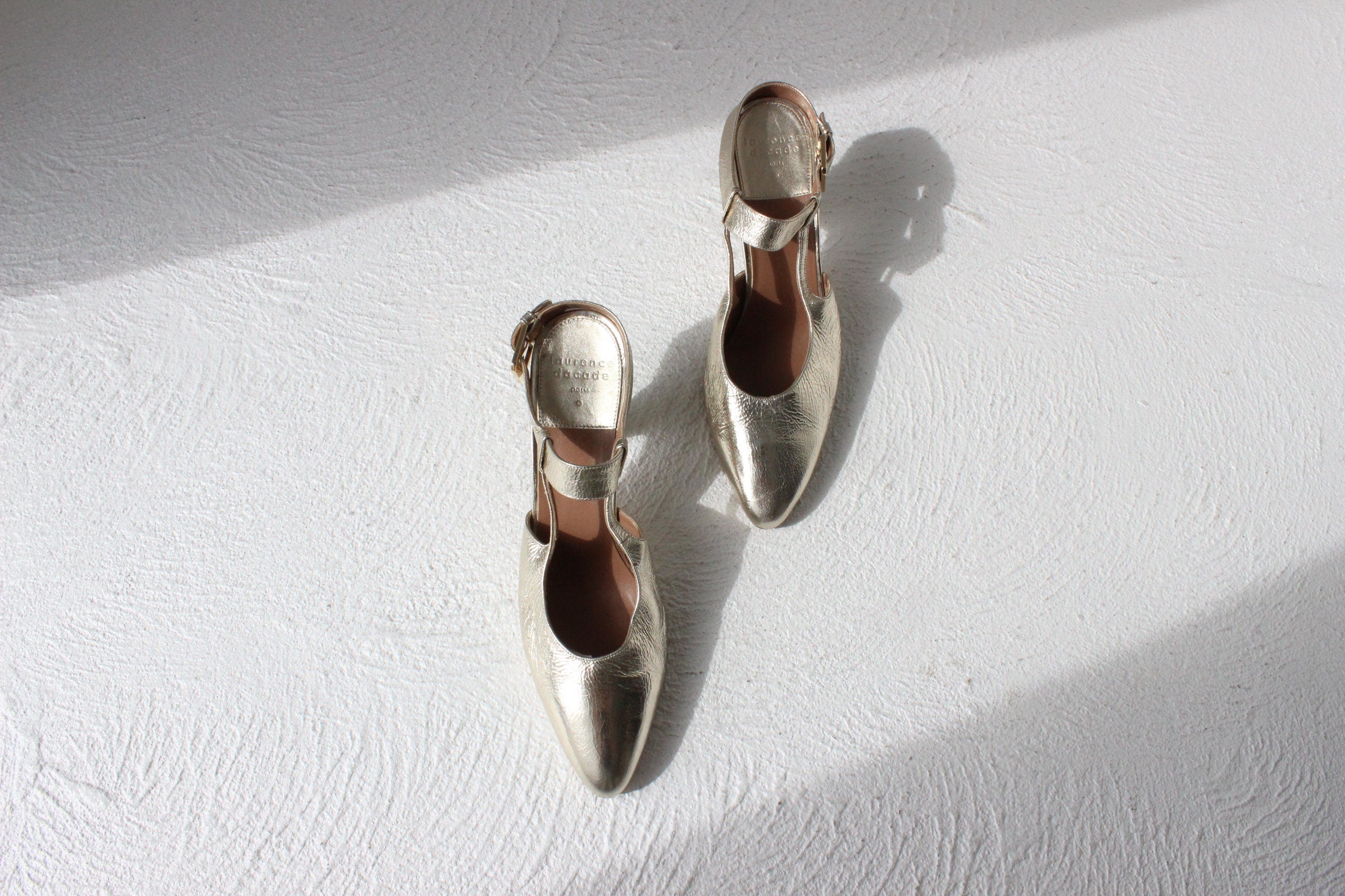 French Designer Gold Leather Courtier Heels ~ Euro 38 ~ RRP1200