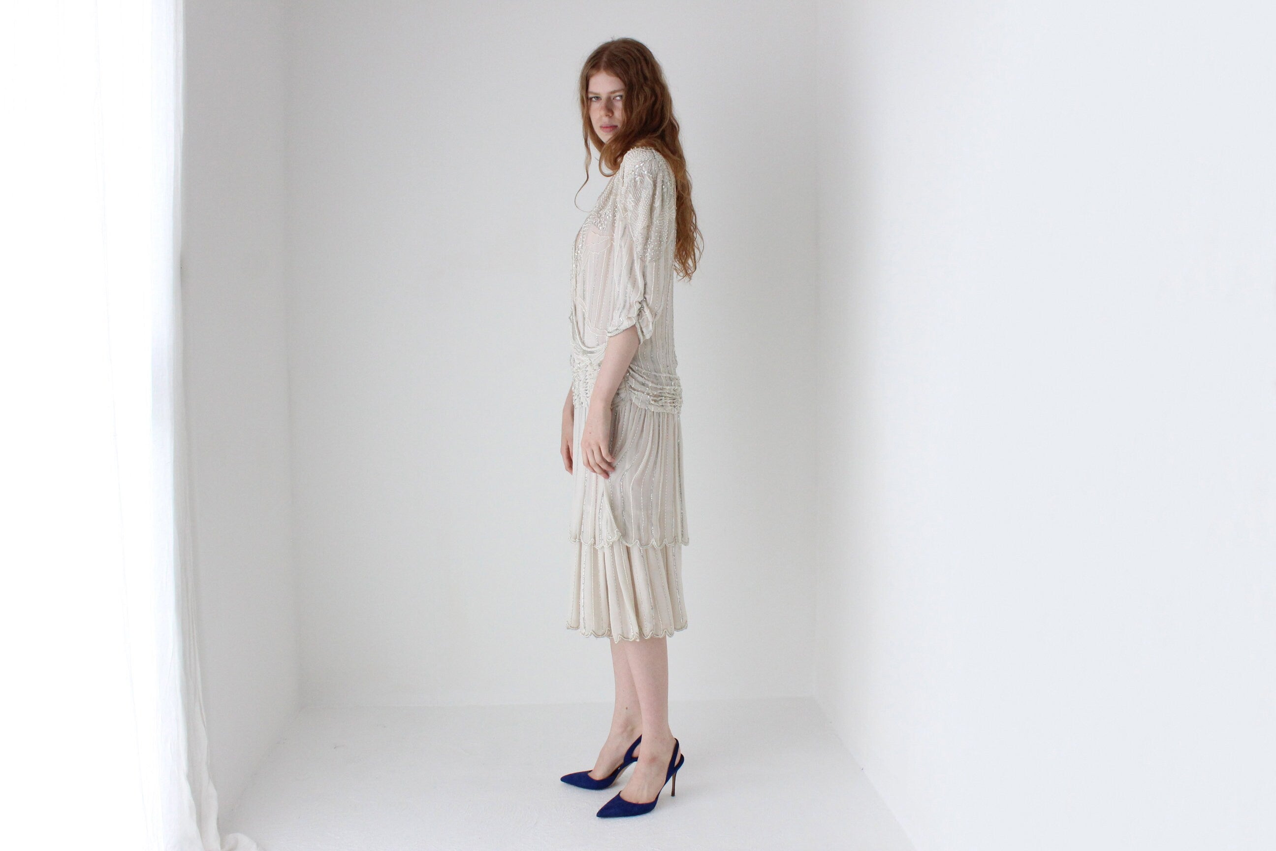 1980s 'Judith Ann Creations' Pure Silk Sequin & Beaded Dress