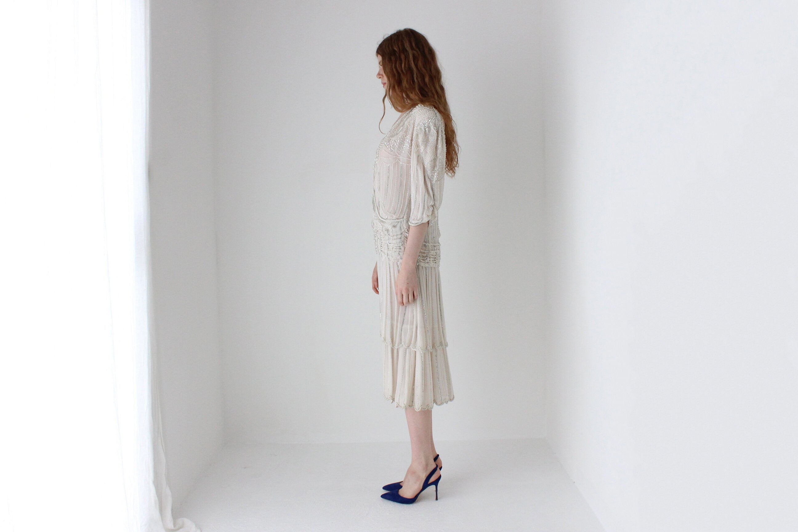 1980s 'Judith Ann Creations' Pure Silk Sequin & Beaded Dress