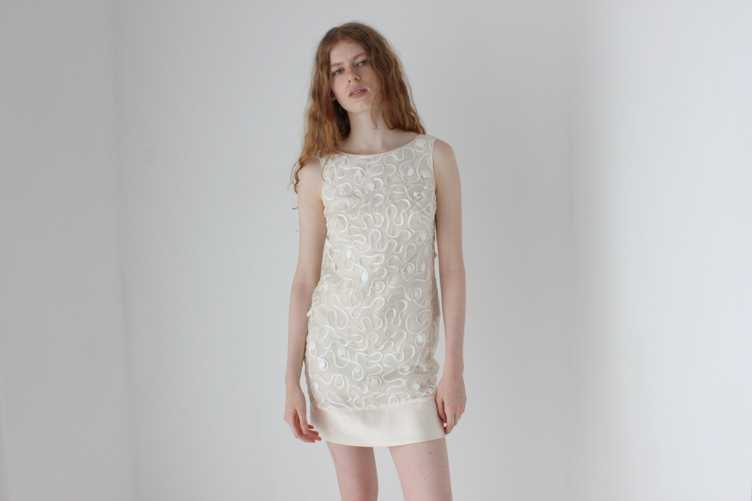 Y2K Marchesa Notte Silk & Sequin Cocktail Dress