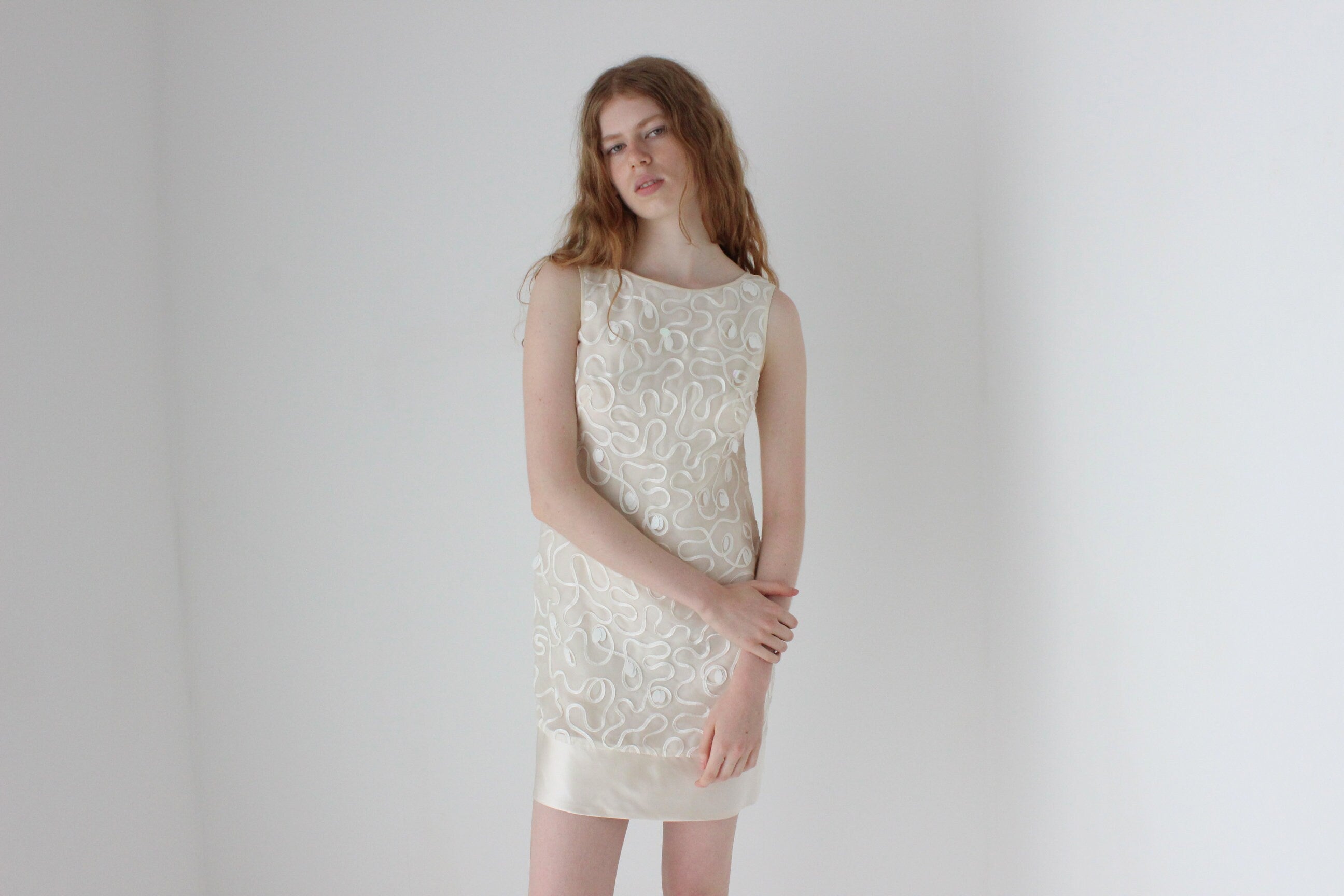 Y2K Marchesa Notte Silk & Sequin Cocktail Dress
