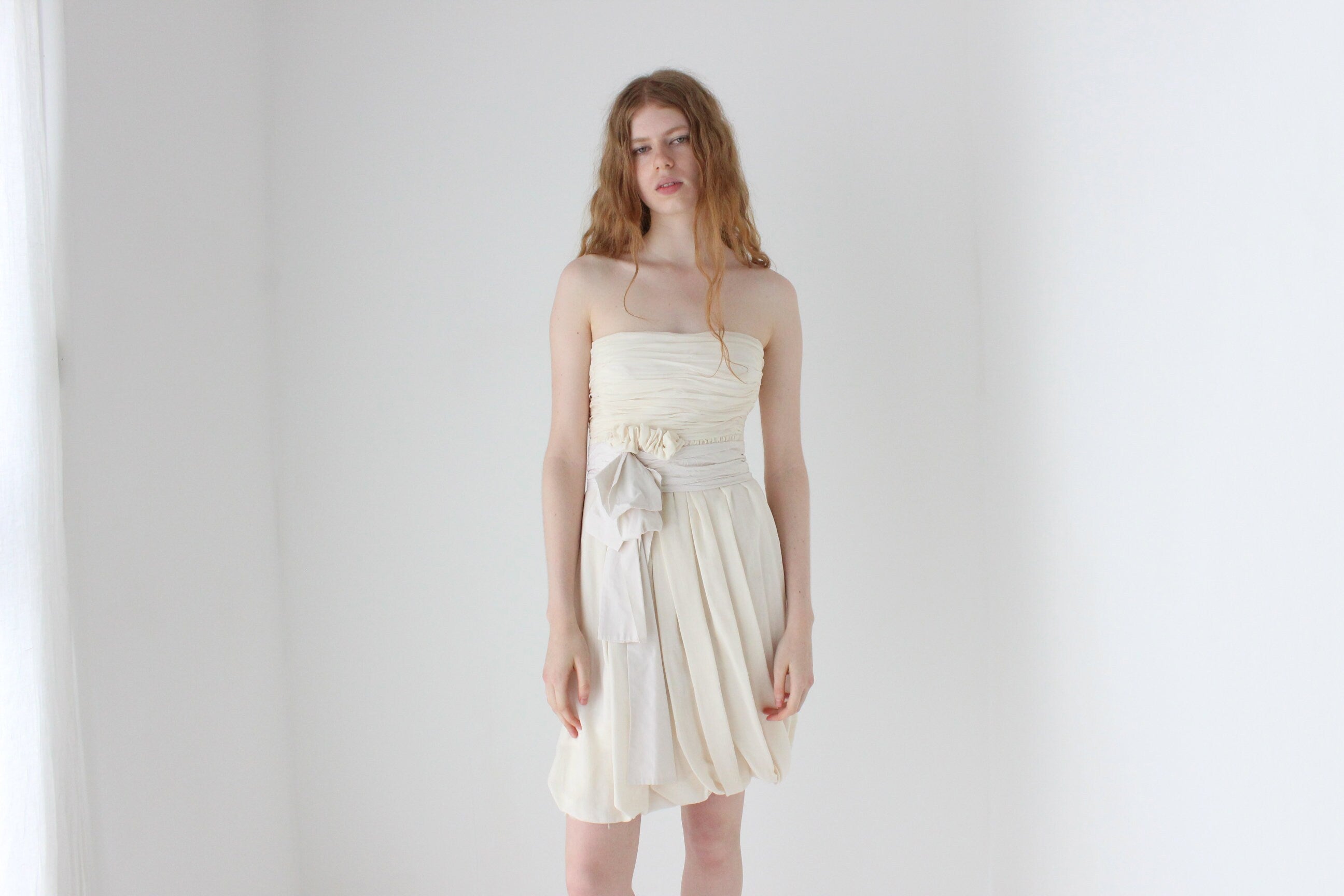 2006 Chloé by Phoebe Philo Silk Bustier Bubble Dress