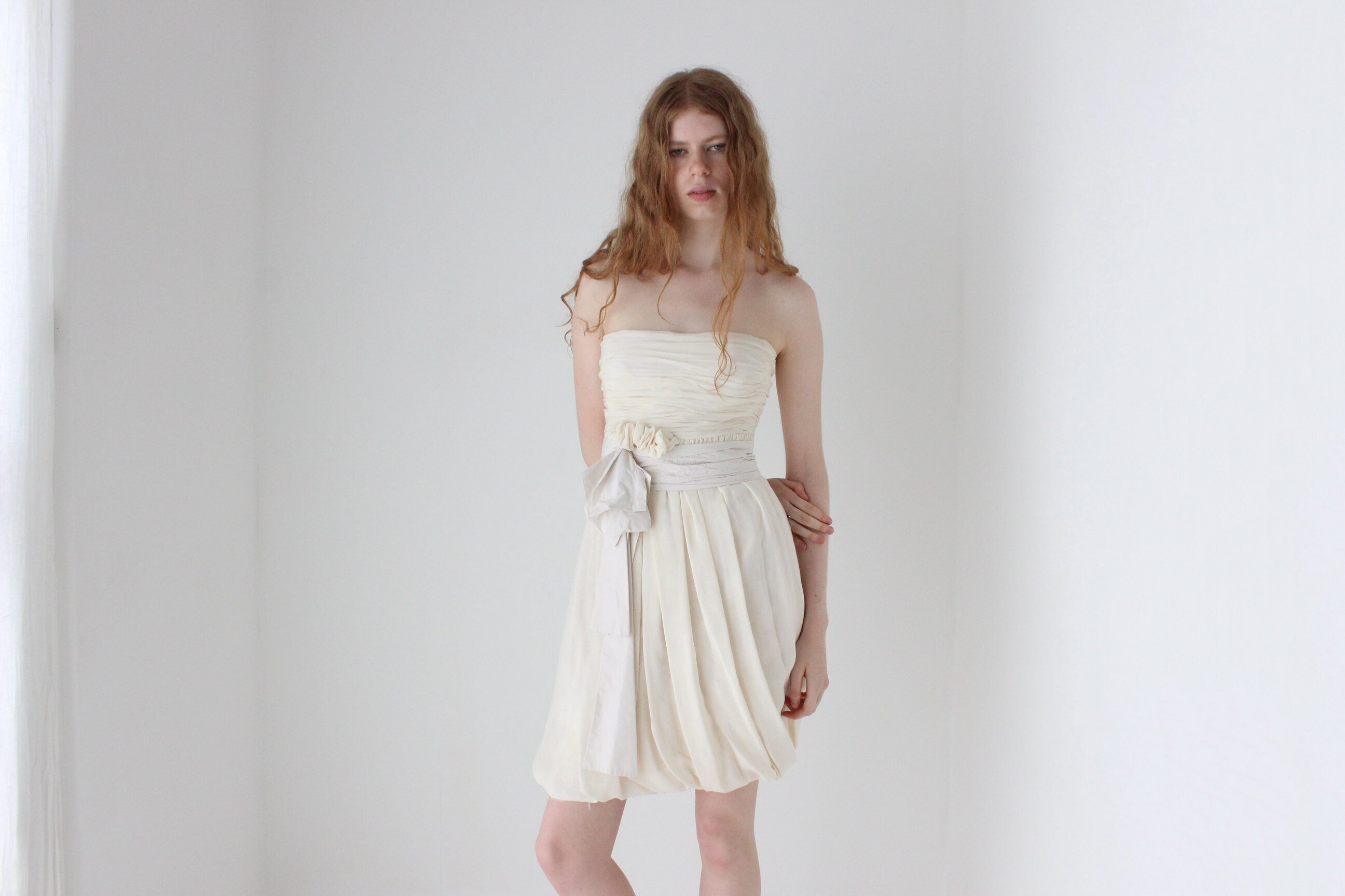 2006 Chloé by Phoebe Philo Silk Bustier Bubble Dress
