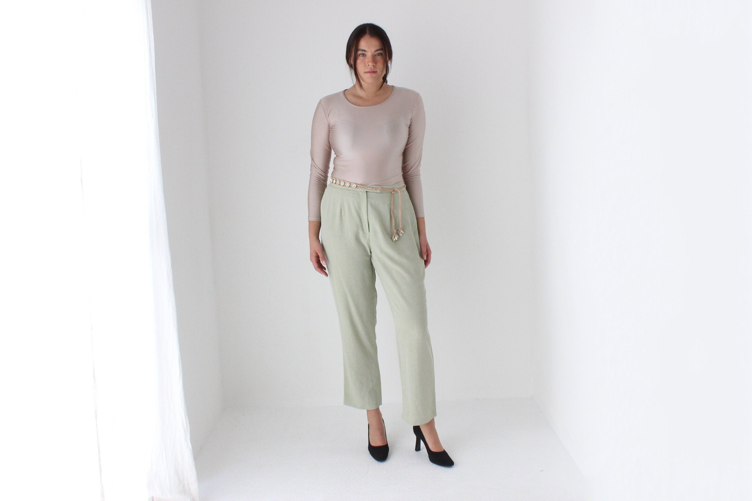 2000s Neutral Stretch Lycra Long Sleeve Top