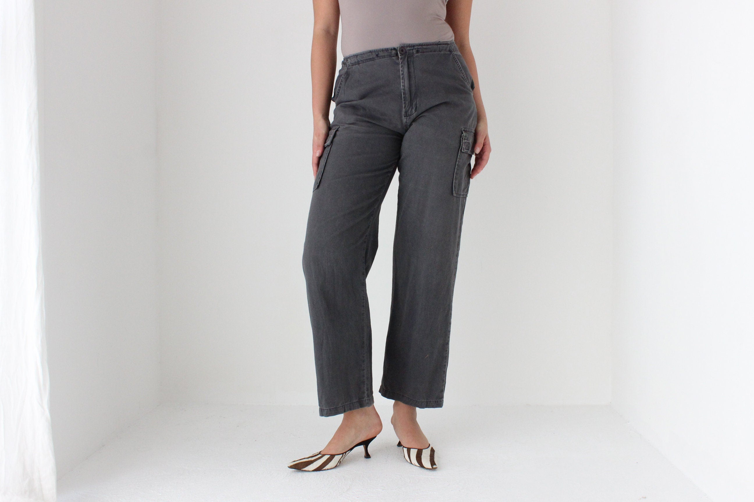 90s Faded Cotton Unisex Cargo Pants
