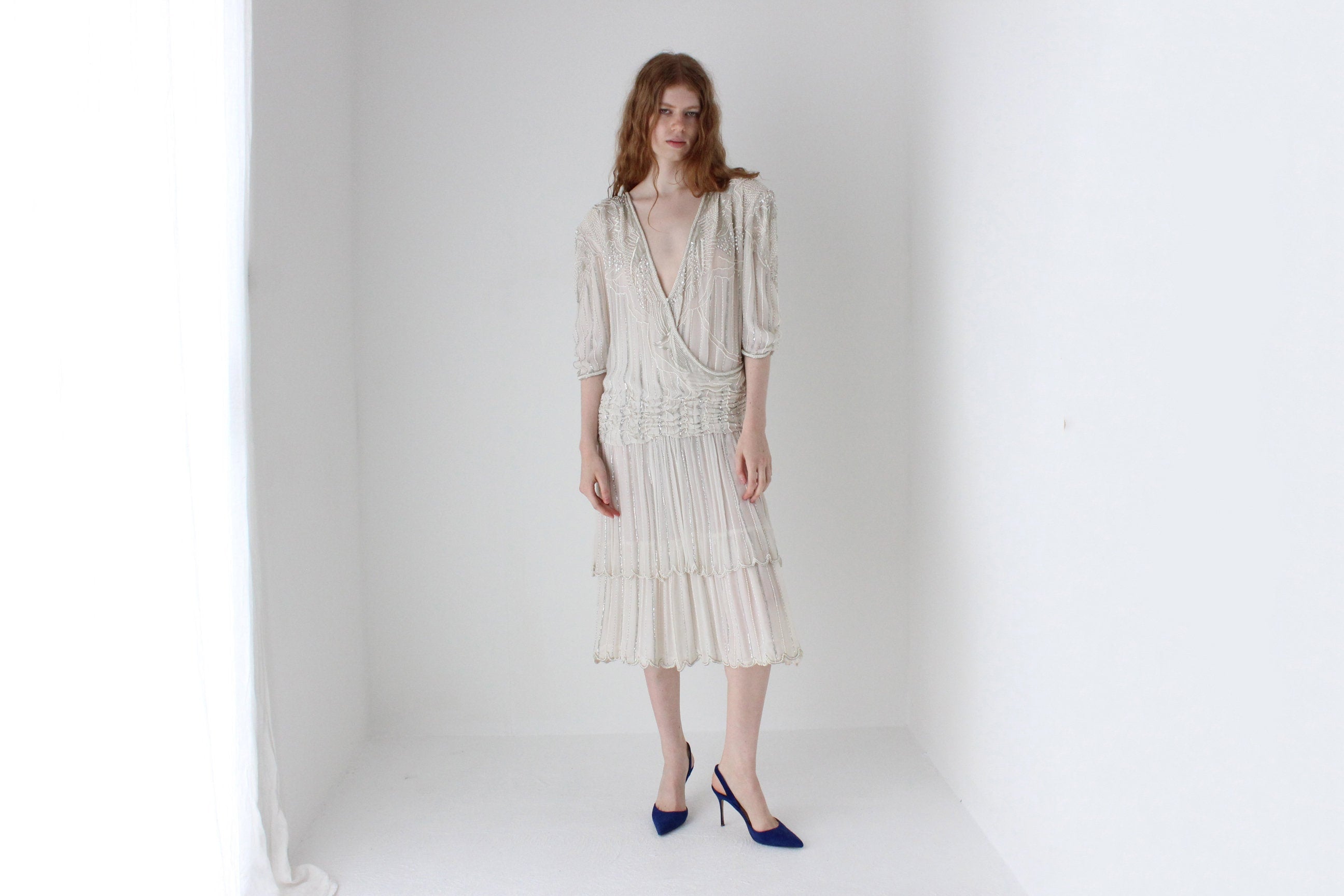 1980s 'Judith Ann Creations' Pure Silk Sequin & Beaded Dress